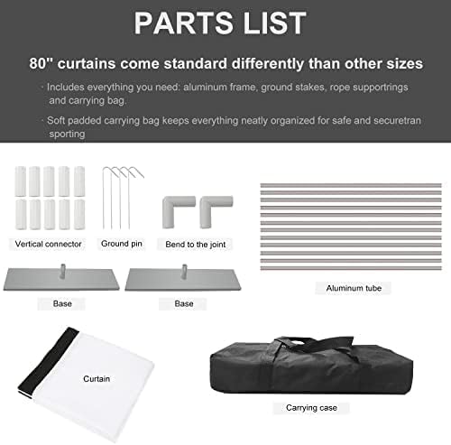 Projector Screen with Stand 80 inch Portable Projection Screen 16:9 4K HD Projections Movies Screen with Carry Bag for Indoor Outdoor Home Theater Backyard Cinema Travel