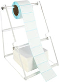 (2 Tier Acrylic Label Paper Stand) Label Roll Holder for Rolls and Fanfold Labels,Acrylic Label Holder for Thermal Printer,Desktop Label Printer Holder for Home,Office,Study,Small Business