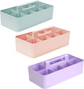 -Large Portable Caddy, DIY Dividers, 8 Compartments, School Office Supplies Home Business Organizer,Portable Basket with Handle Made in USA (3 PACK, Mint/Pink/Lavender)