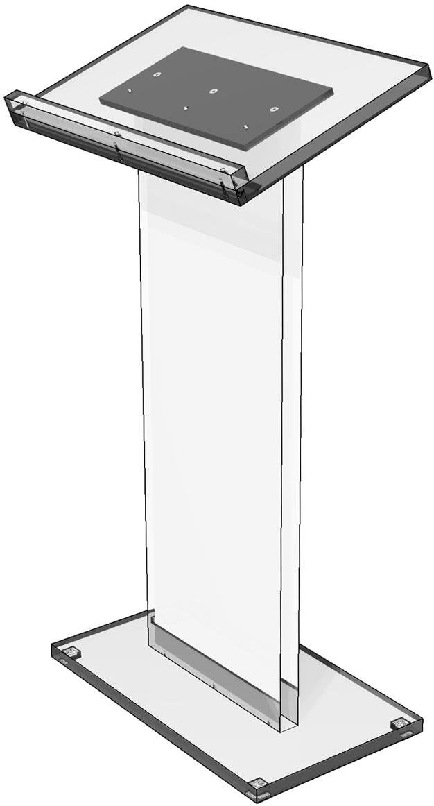 Tall Clear Podium, Floor Standing Lectern with Lip for Books or Presentation (Acrylic)