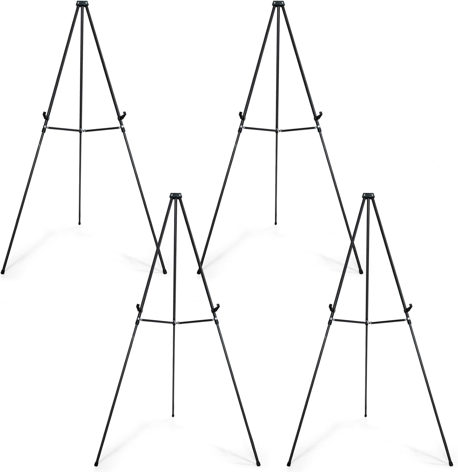 Falling in Art 70" Adjustable Aluminum Display Easel Stand 4 Pack, Versatile Presentations Tripod Easel Stand, Lightweight and Sturdy for Art Shows, Exhibitions, and Studios, Holds 20 lbs