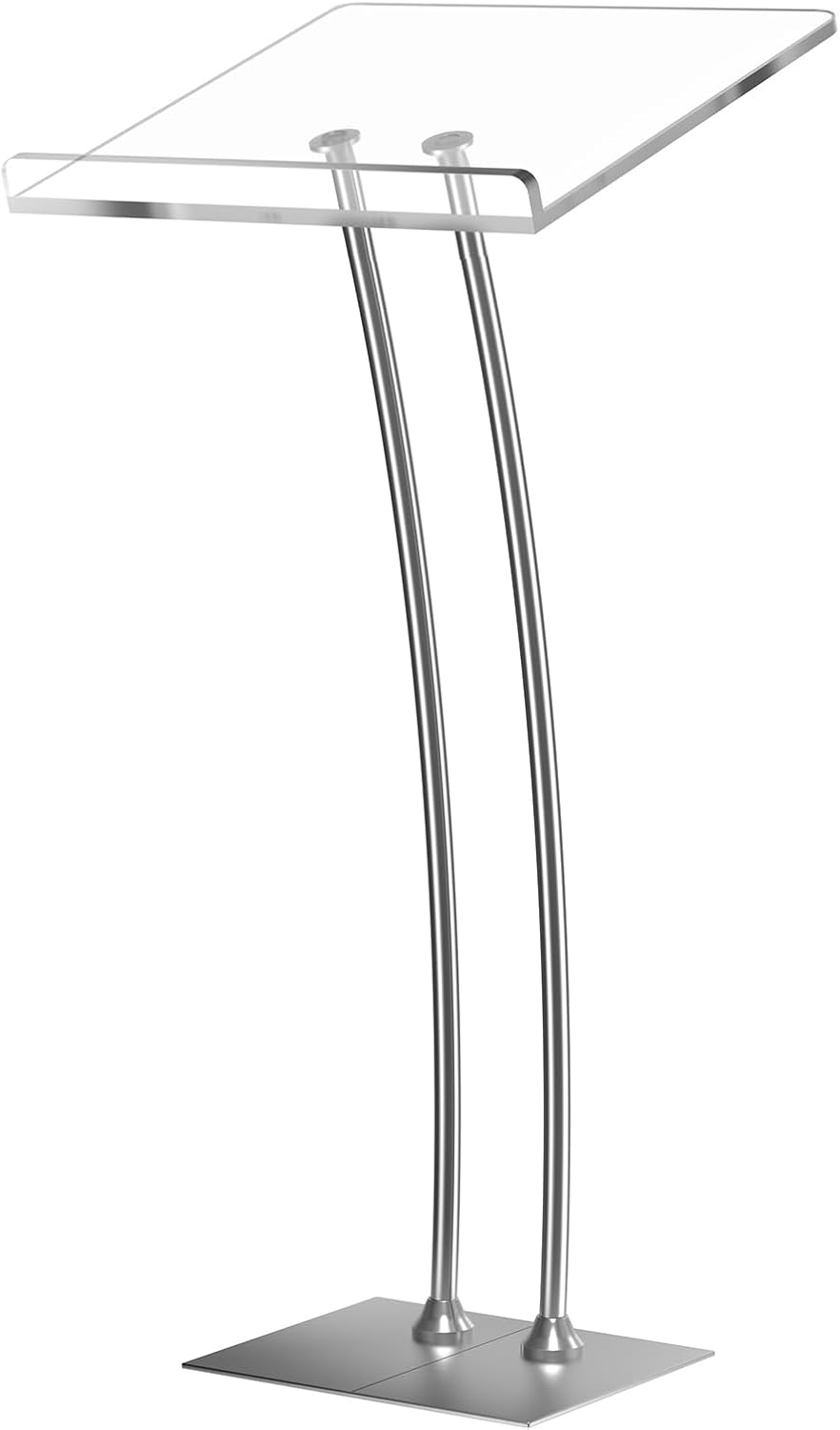 Acrylic Podium Lectern with Iron Stable Bottom, Pulpits for Churches with 10MM Thickened Acrylic Countertop, Multi Function Pulpit for Modern Classroom Music Concert Wedding Conference Event