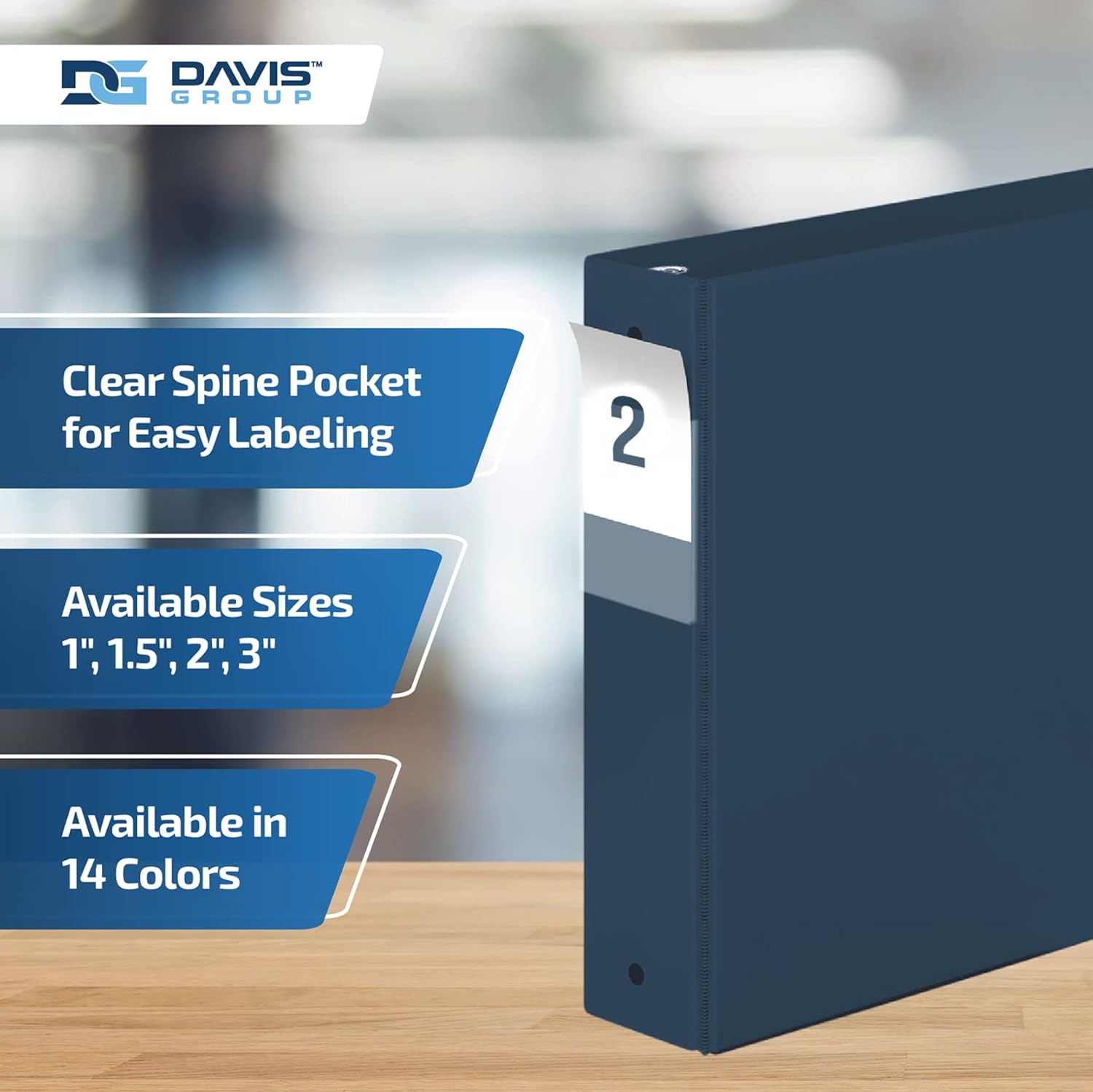 Premium Economy 6-Pack 3-Ring Binders for School or Office, Round-Ring Binders, 2 Inch, Navy Blue