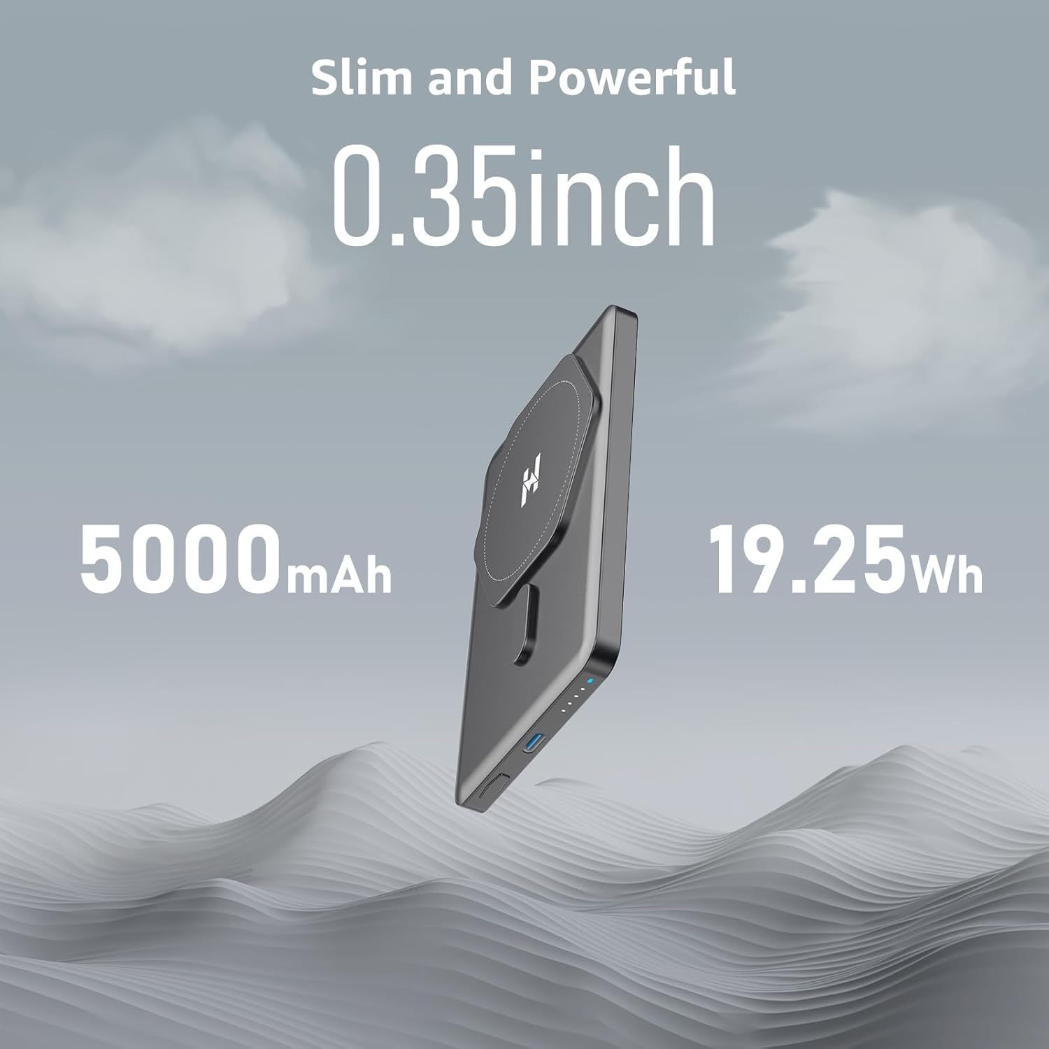 Magnetic Slim Portable Charger, 5000mAh Wireless Power Bank, S05 PD 22.5W Fast Charging USB C Battery Pack Compatible with iPhone 16/15 Series/14/13/12 Series