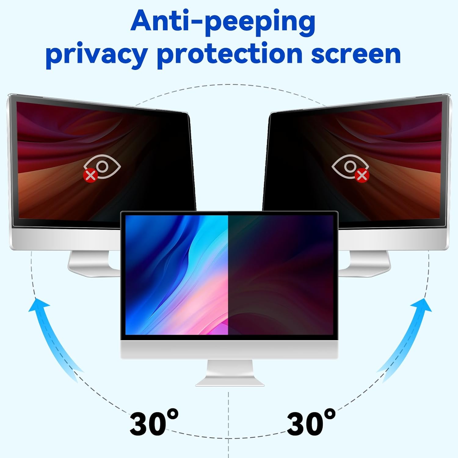 MOSISO 20-22 inch Computer Privacy Screen Protector for 16:9 Monitor, Eye Protection Frame Hanging Type Removable Anti-Scratch Acrylic Privacy Filter for Diagonal 20, 21.5, 22 inch PC Monitor