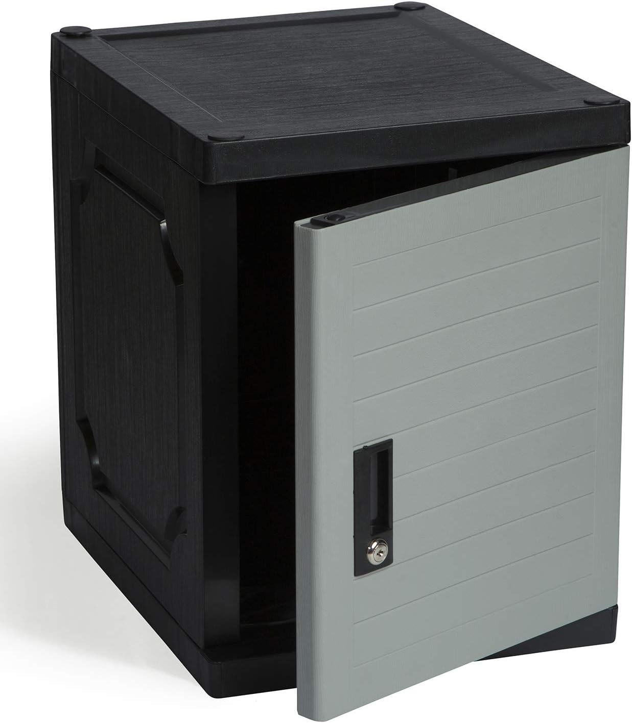 Jink Locker - Lockable Storage Cabinet with Keys, 19” - Great Locking Storage Box Solution for Home, Garage, Office or Outdoor (Gray)