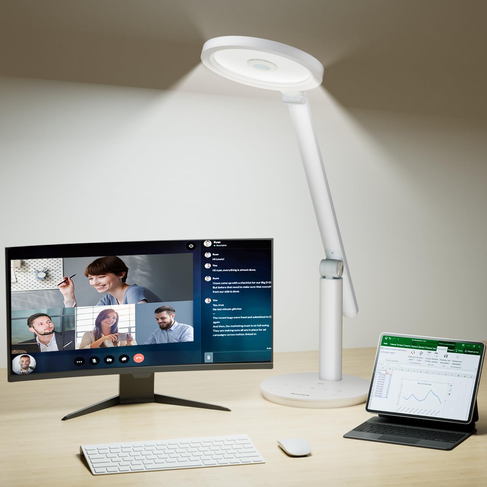 Eye-Caring H6 Sunturalux™ LED Desk Lamp - 800LM Dimmable Table Light with Timer & Touch Control for Home Office, Study & Bedroom (Available in 3 Colors)