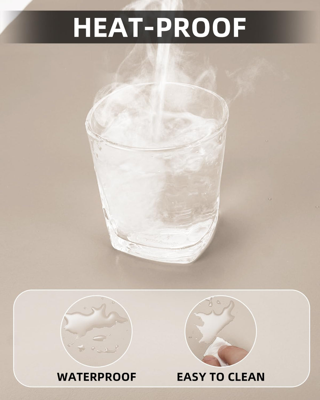 Leather Desk Pad Protector, Large Desk Mat, Mouse Pad, Non-Slip PU Leather Desk Blotter,Desk Cover mat,Desk mat for Keyboard and Mouse,Mat for Office&Home (Apricot, 48" x 17")