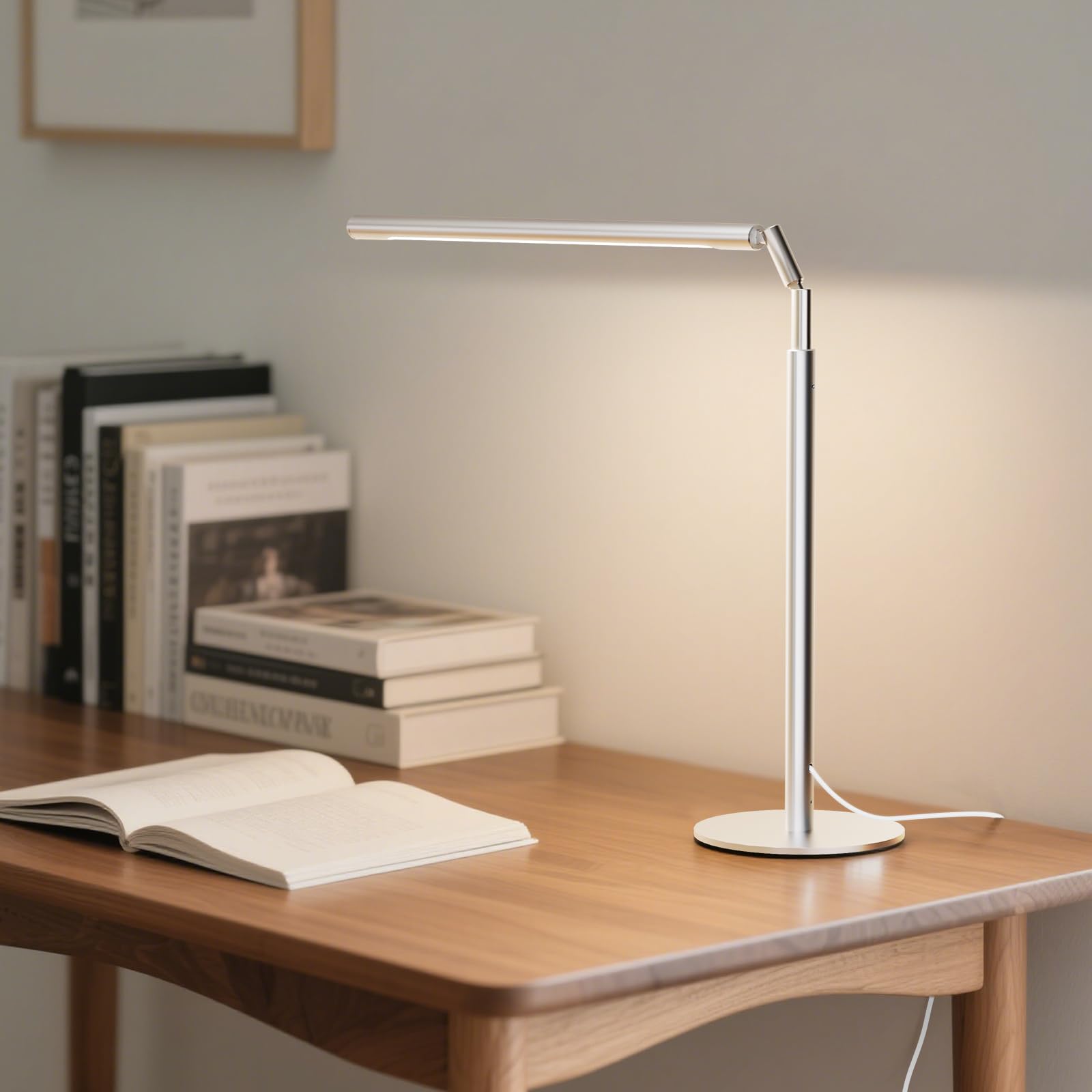 Foldable Metal LED Desk Lamp – 1200Lm Dimmable Task Light with Flexible Arm – 4 Color Temperatures for Home Office & Study