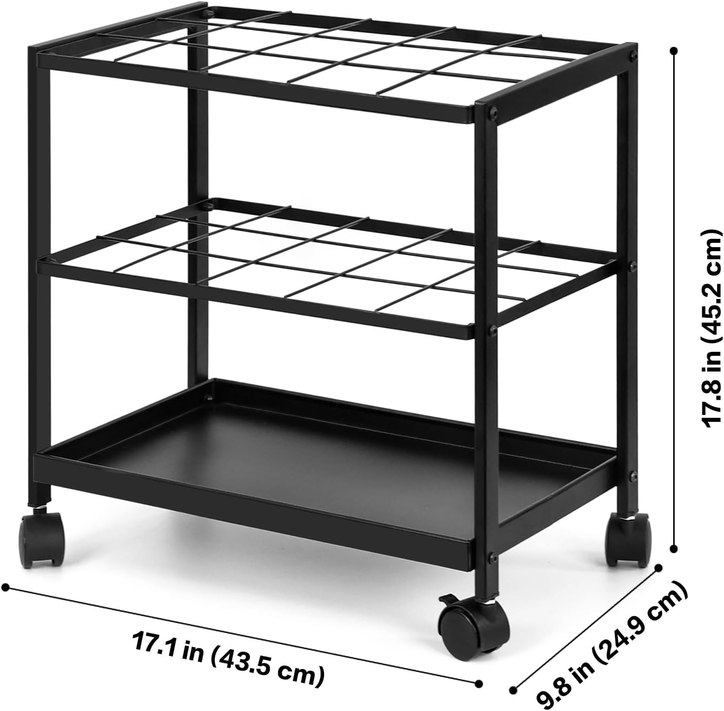 Premium Blueprint Storage Rack Cart - 15 Slots Metal Blueprint Holder with Double-Layer Grids Ensures Secure, Non-Slip Storage, Organizing Posters, Architectural Plans, and Artwork Stably.