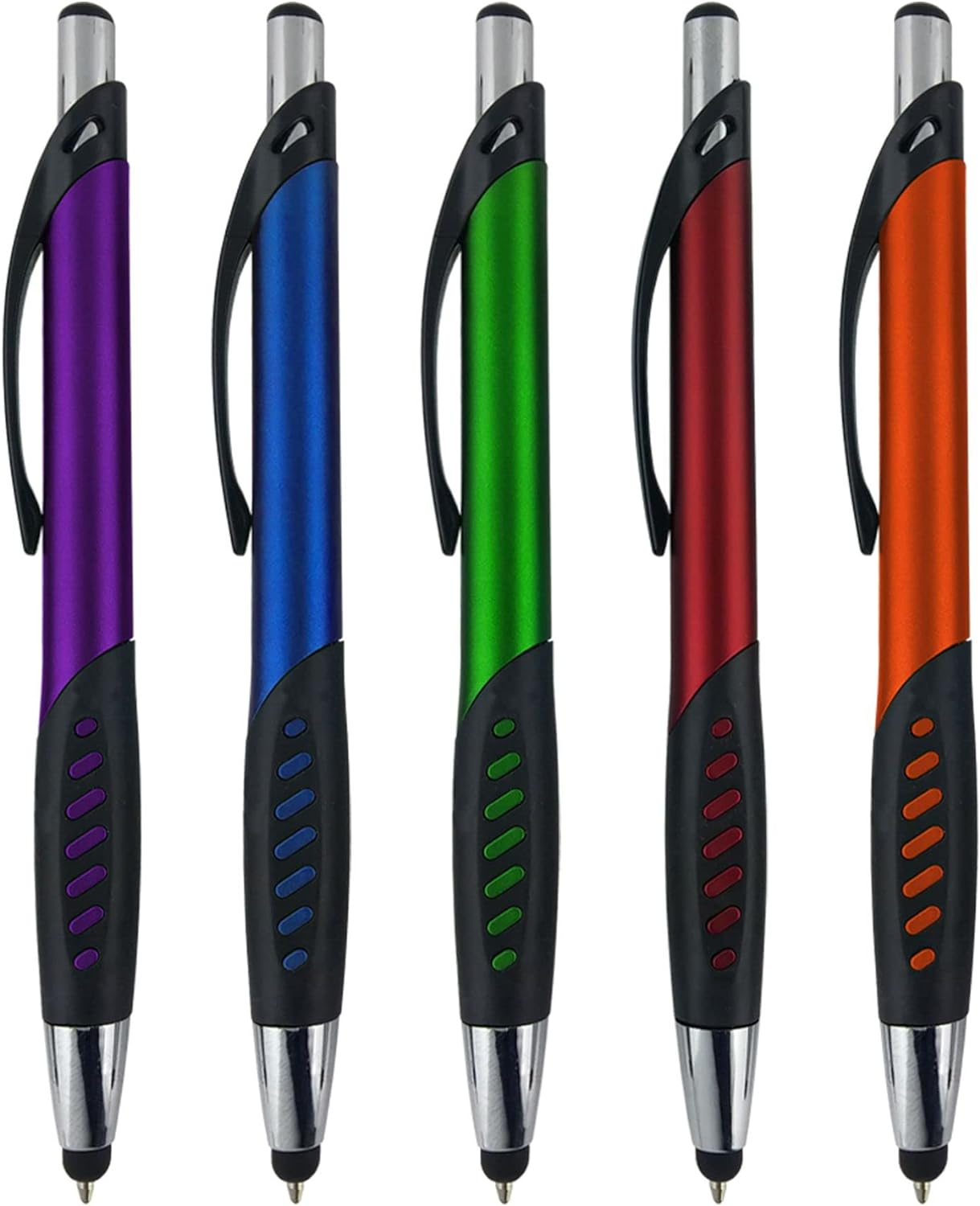 Stylus Pen, 2 in 1 Capacitive Stylus & Ballpoint Click Pen with Comfort Grip for Universal Touchscreen Devices, Tablets,iPad, iPhone 6,6 Plus, iPod, Android,Samsung Galaxy (Metallic 5 Pack)