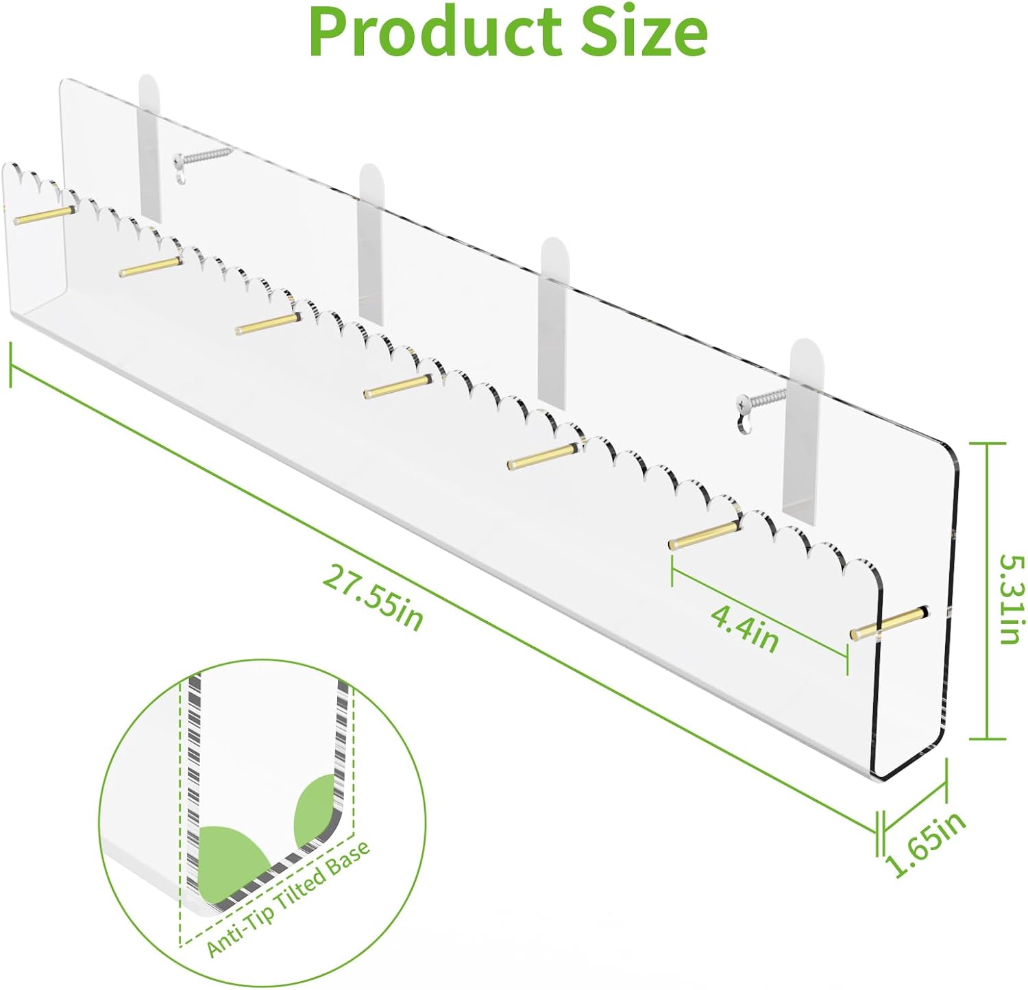 Brochure Holder Wall Mount, 2 Pack Acrylic Modular Flyer with Adjustable Magnetic Golden Bolt, Wavy Lace Pamphlet Display Stand for Organizer Trifold Flyer, Document, Leaflet, 6 Slots