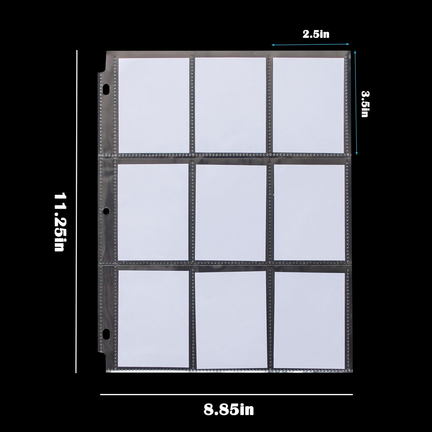 Seashell 50 Pack 900 Pockets Trading Card Binder Sleeves, 9-Pocket Double-Sided Sheets for 3 Ring Binder, Clear Page Protectors for Football, Baseball, Business Cards