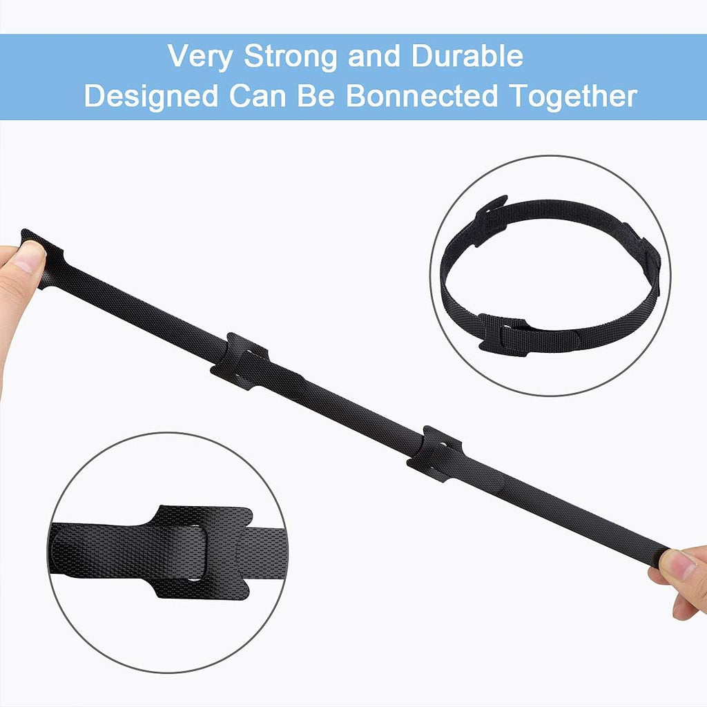 Reusable Cable Ties, 60 PCS 8 Inches Adjustable Cord Straps Wire Organizer Cord Wrap and Hook Loop Cable Management