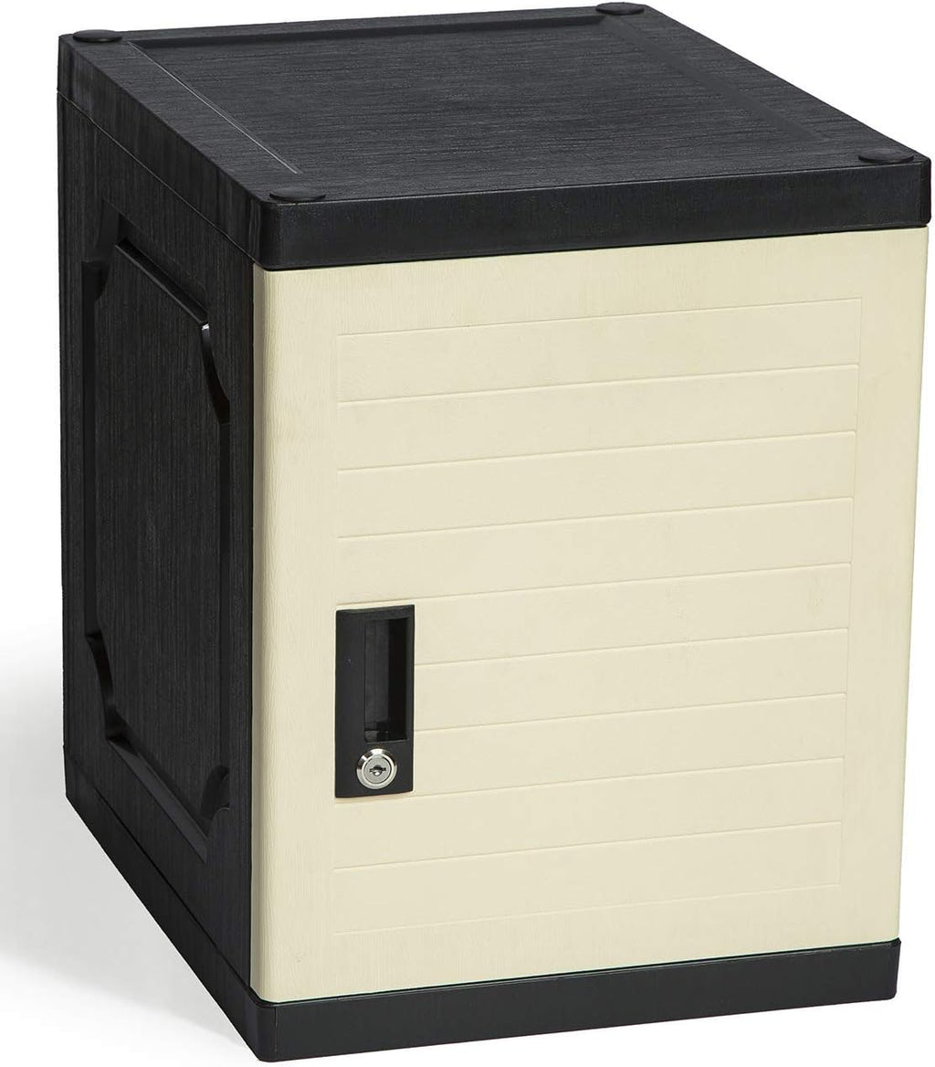 Jink Storage Cabinet Lock Box - Large Lockable Storage Box - Lockers for Home, Office, Dorm or School (White)