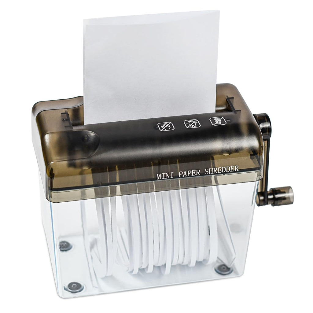 Minimalist Manual Hand Shredder - Portable Desktop Stationery & Document Cutting Tool, Black