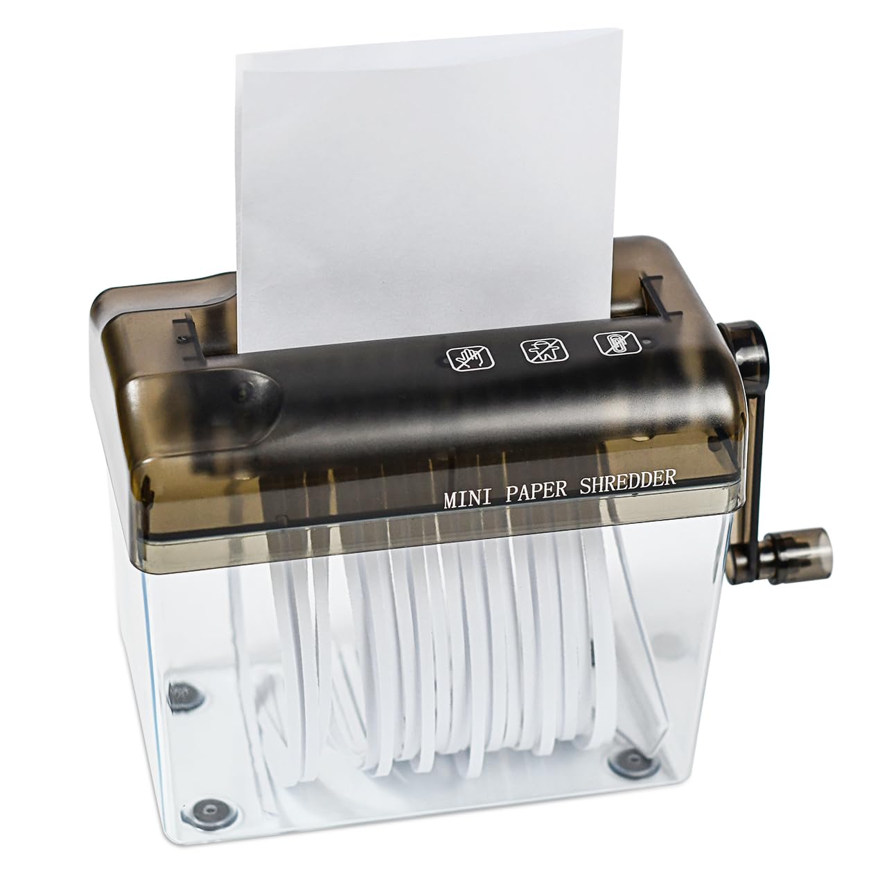 Minimalist Manual Hand Shredder - Portable Desktop Stationery & Document Cutting Tool, Black