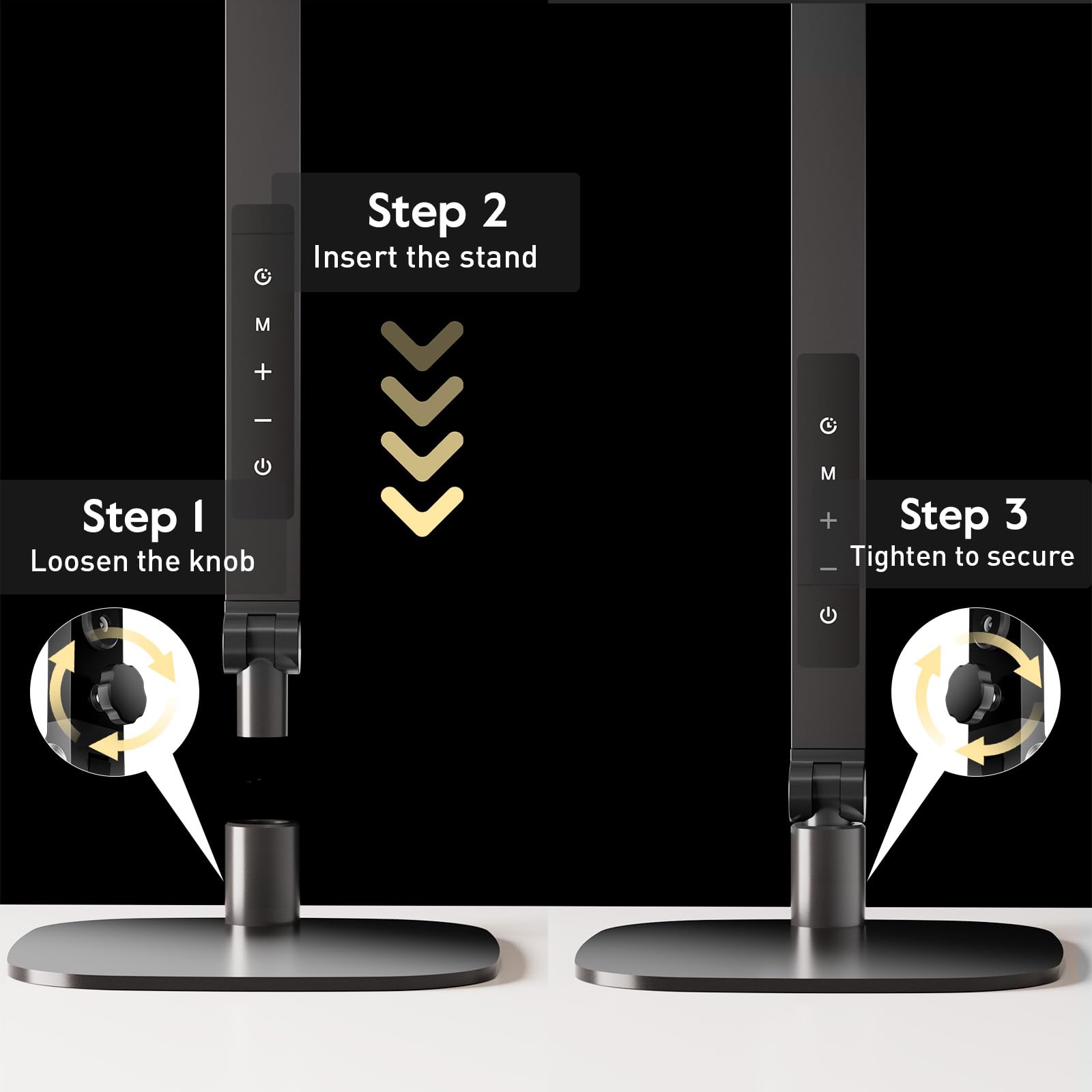 Eye-Caring LED Desk Lamp with Metal Swing Arm, Dimmable Office Light with 3 Color Modes & Timer