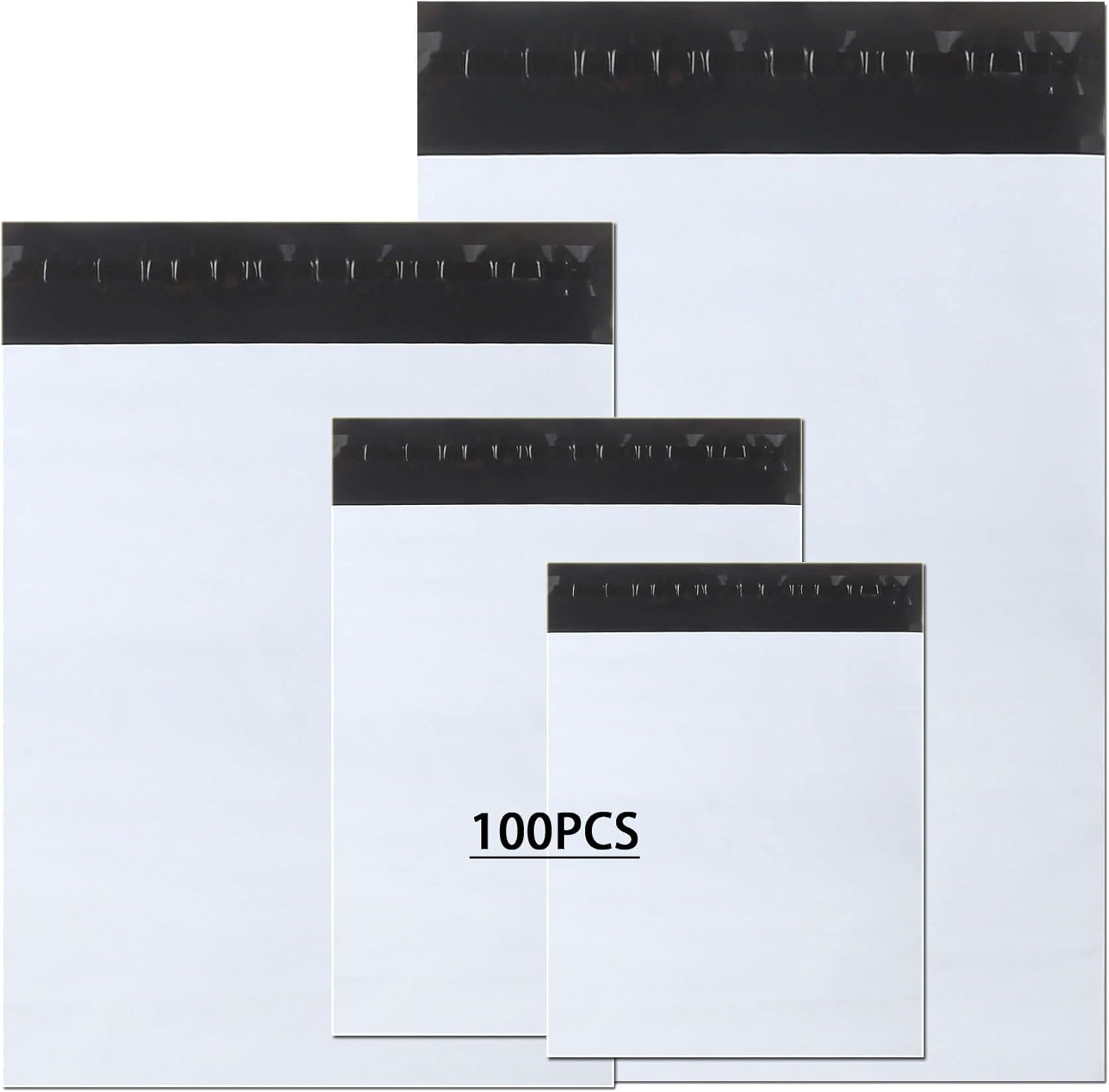 newlng Poly Mailers Shipping Bags Mailing bags100pcs 4 Assorted Sizes White Shipping Envelopes Self-sealing Adhesive Waterproof and Tear-Proof Packaging Bags Shipping Bags for Clothing Books Gift