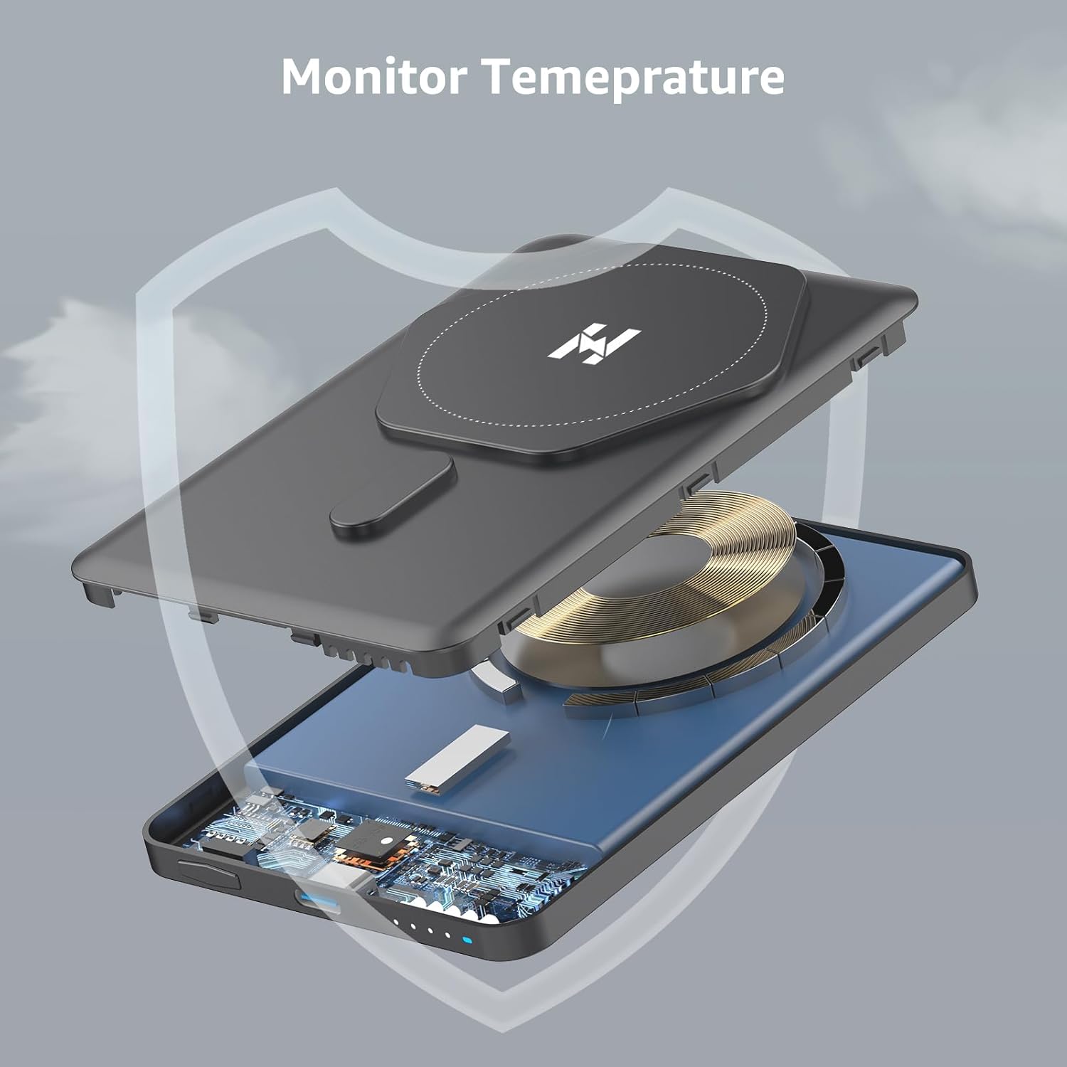 Magnetic Slim Portable Charger, 5000mAh Wireless Power Bank, S05 PD 22.5W Fast Charging USB C Battery Pack Compatible with iPhone 16/15 Series/14/13/12 Series