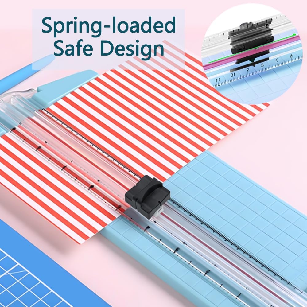 Trimmer Cutting Blades, 6Pcs Paper Cutter Replacement Blades for Paper Trimmers, Spring-Loaded Safeguard Design