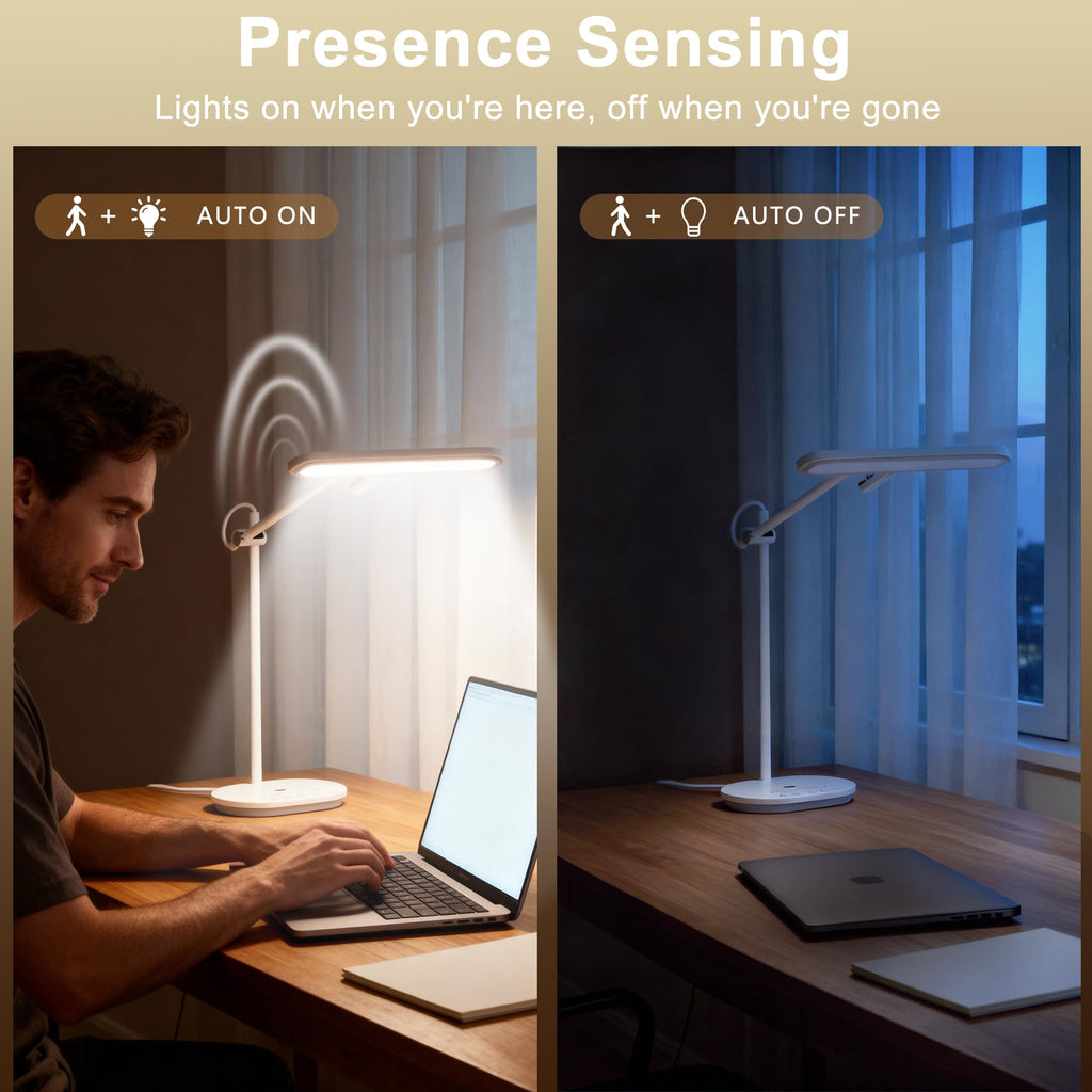 Advanced Eye-Caring LED Desk Lamp - CRI 98 Full Spectrum Light for Home Office, Crafting & Studying (Dimmable, Touch & Gesture Control)
