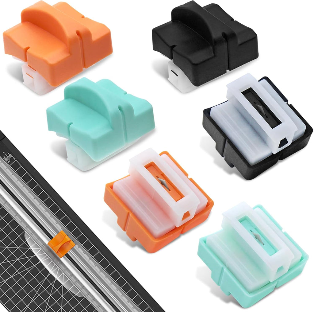 Trimmer Cutting Blades, 6Pcs Paper Cutter Replacement Blades for Paper Trimmers, Spring-Loaded Safeguard Design