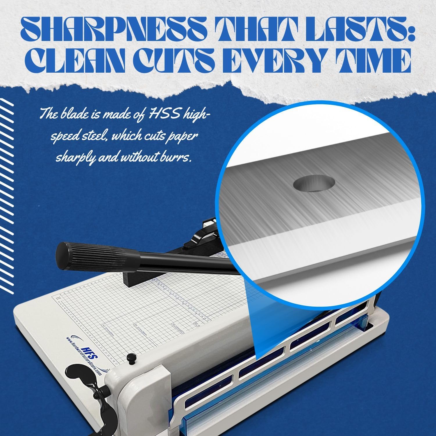 Flexzion Guillotine Blade Replacement 20 inch A3 - Heavy Duty Steel Trimmer Blade for Professional Industrial Guillotine Stack A3 Desktop Paper Cutter, 400 Sheets