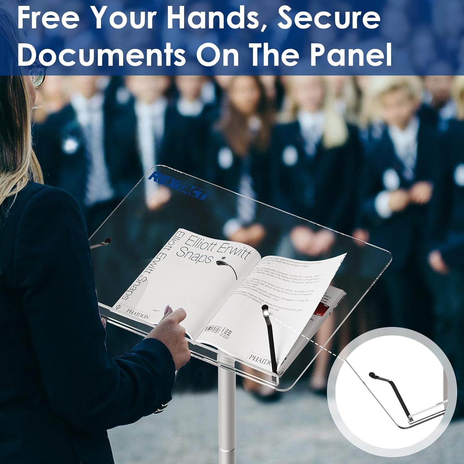 Acrylic Podium Stand,43"H Angle Adjustable Lecterns & Podiums,Portable Rolling Podium with Metal Base,Pulpits Podium for Churches,Classroom,Wedding