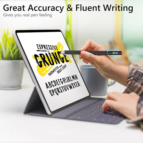 (2 Pcs)[0.18-inch Fine Tip ] Stylus Touch Screen Pens 5.5" L Perfect for Drawing Writing Gaming Compatiable with Apple iPad iPhone Samsung Tablets and All Other Touch Screens
