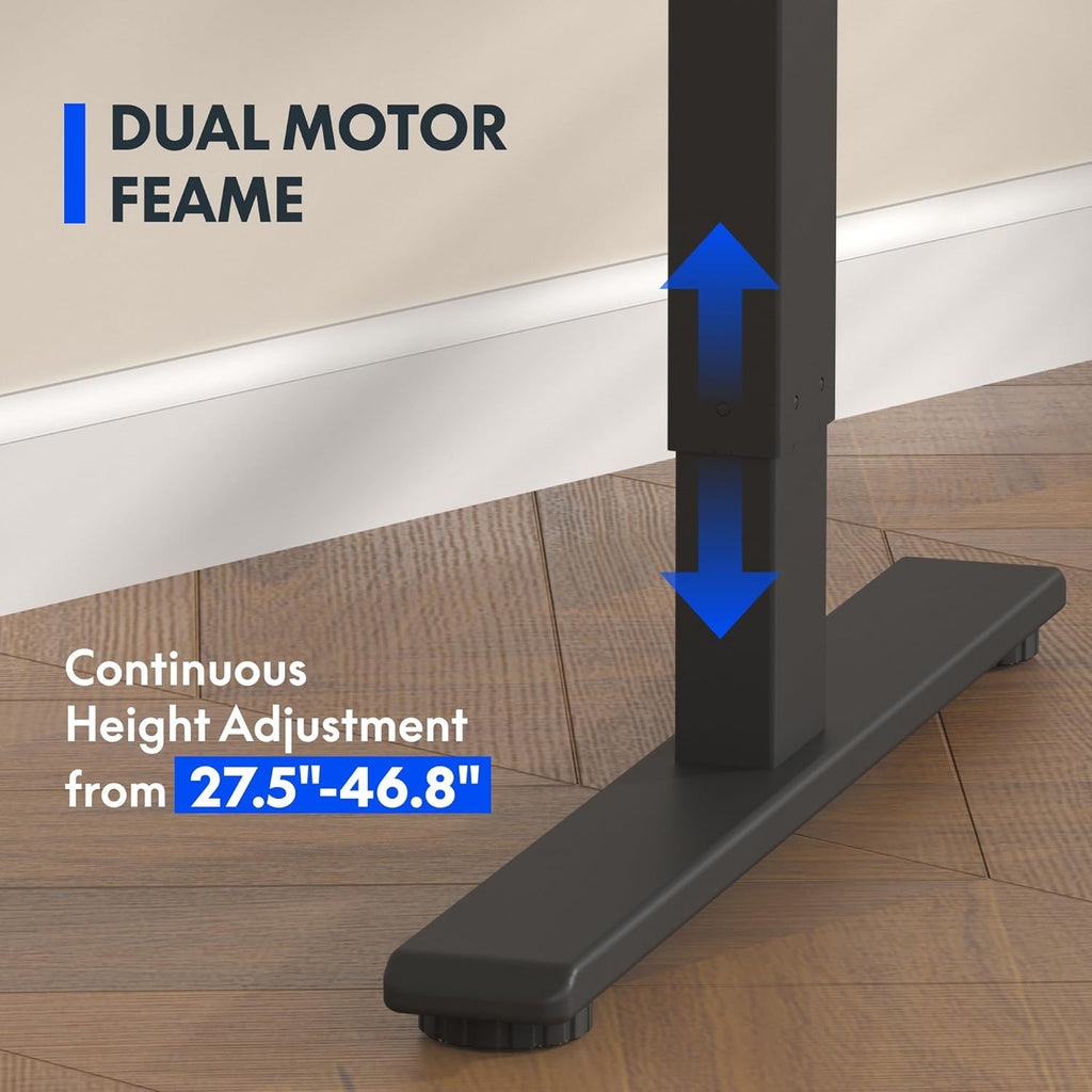 FLEXISPOT E3 Bamboo Dual Motor 72x30 Inch Electric Height Adjustable Standing Desk Whole-Piece Board Desk Sit Stand Up Desk (Black Frame + Bamboo Curved Desktop)