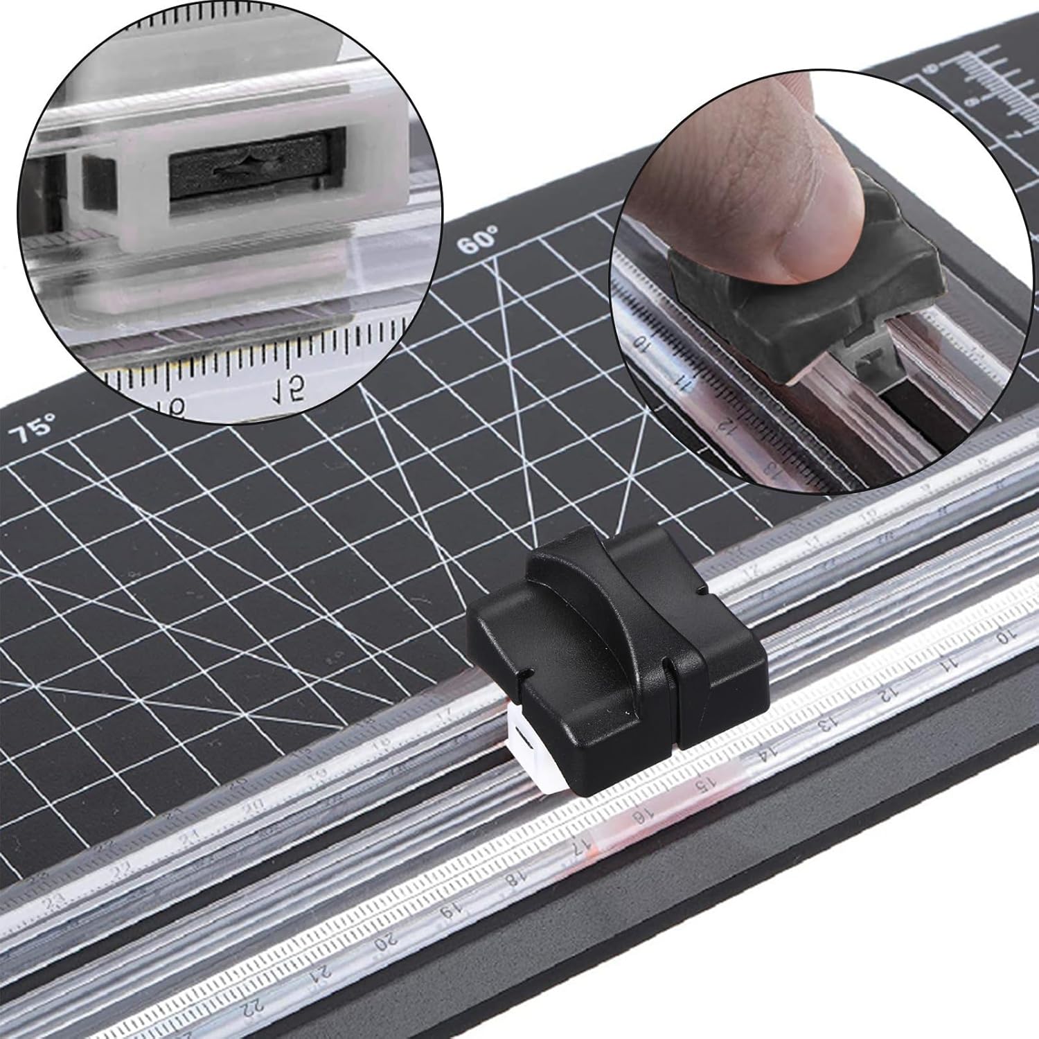 Honoson 6 Pieces Paper Cutter Replacement Blades Paper Trimmer Blades Refill Craft Cutting Replacement Blades for A4 Cutter(Black)