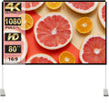 Projector Screen with Stand 80 inch Portable Projection Screen 16:9 4K HD Projections Movies Screen with Carry Bag for Indoor Outdoor Home Theater Backyard Cinema Travel