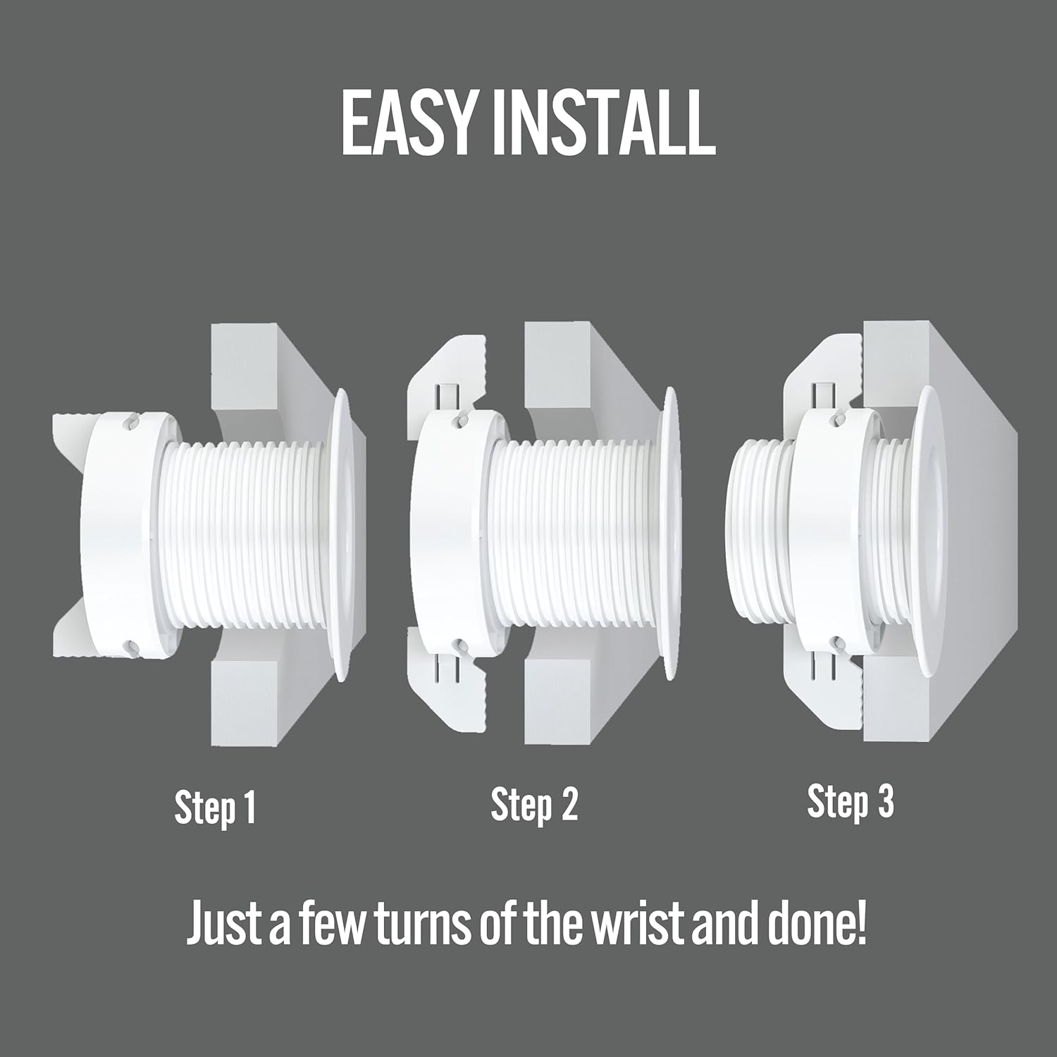 (1-Pack White) Cable, Wire & Cord Management - Self Locking Grommet with Cover for Walls, Ceilings, Desks, Used for All Surfaces 3/8” to 1” Thick, Made in USA