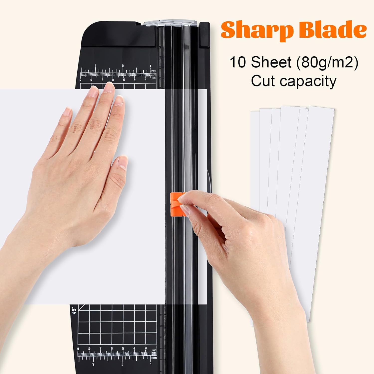 6-Pack Paper Cutter Replacement Blades with Individual Plastic Box for A4/A5 Trimmers,Safeguard Design (Orange)