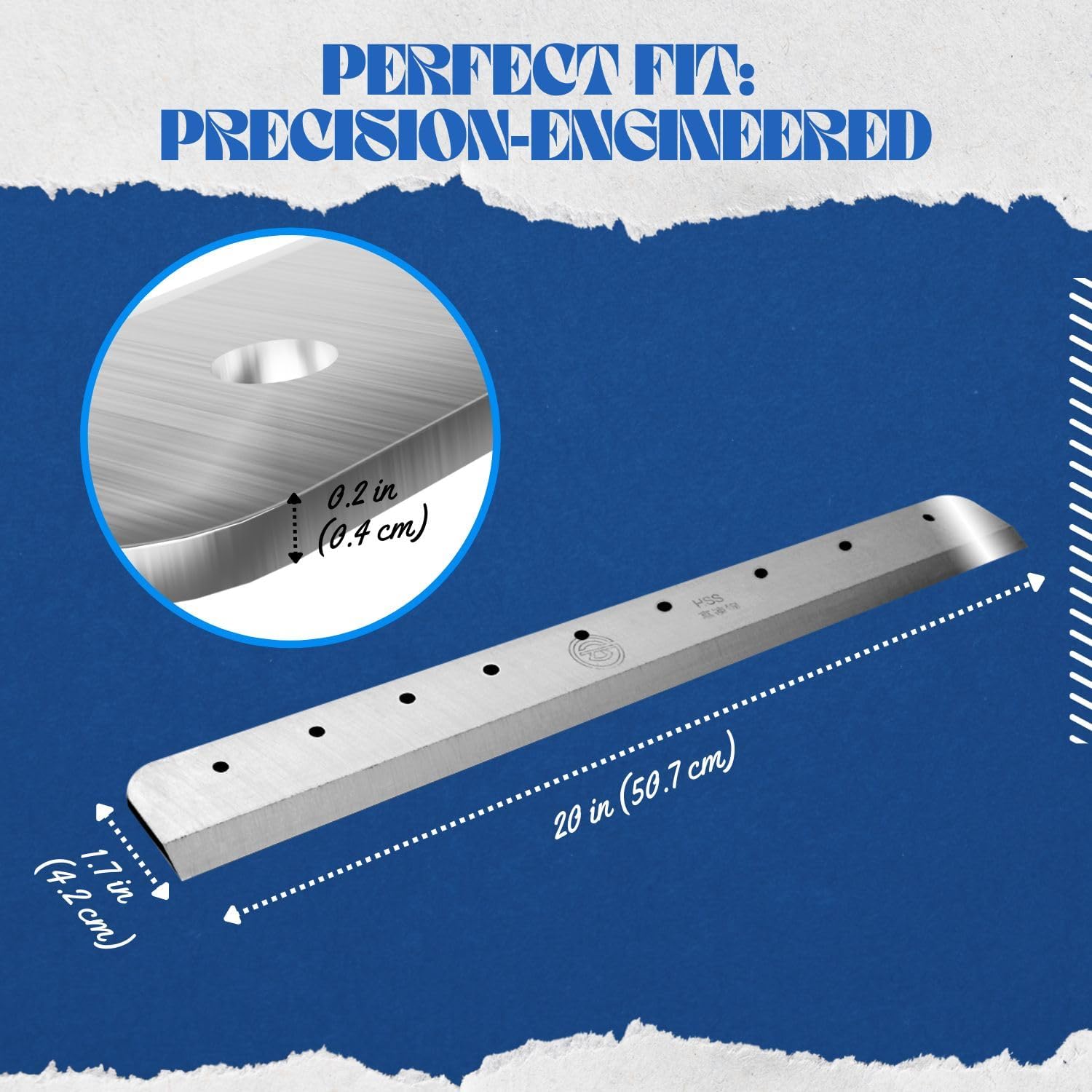 Flexzion Guillotine Blade Replacement 20 inch A3 - Heavy Duty Steel Trimmer Blade for Professional Industrial Guillotine Stack A3 Desktop Paper Cutter, 400 Sheets