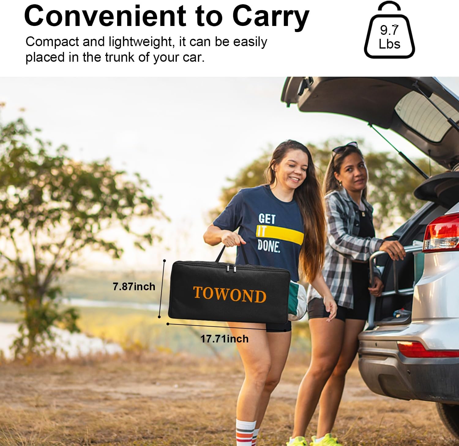 Outdoor Projector Screen with Stand, TOWOND 120 inch Portable Projector Screen Black Backing, Indoor Projection Screen 16:9 4K HD Wrinkle-Free Movie Screen with Carry Bag for Backyard Movie Night