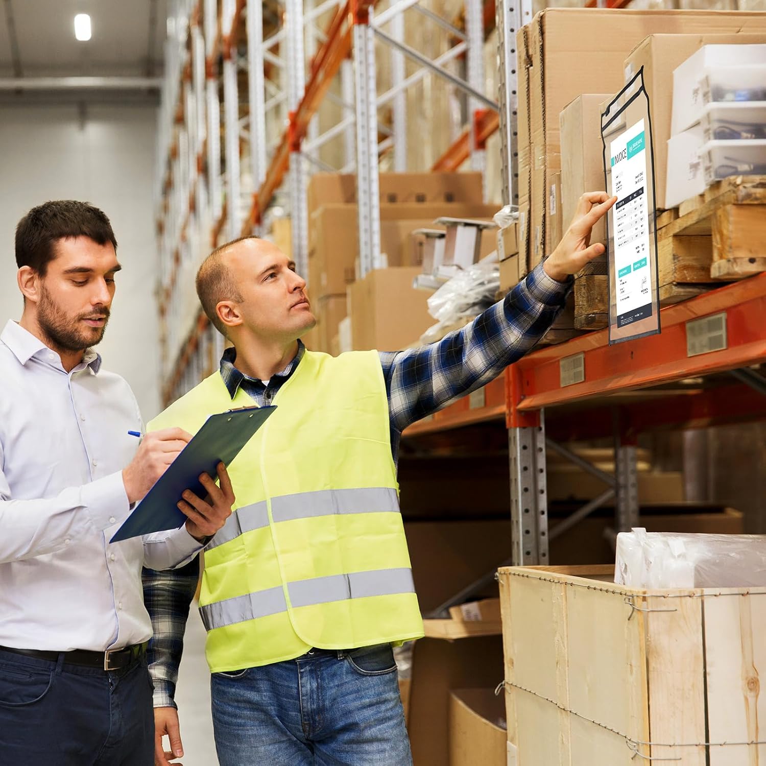 Nezyo Dry Erase Pockets Plastic Job Ticket Holders Shop Holder Order Pockets Clear Sleeves Tickets Folders Plastic Sleeves Paper Teacher Supplies for Classroom(12 x 18.6 in,Black,50 Pcs)