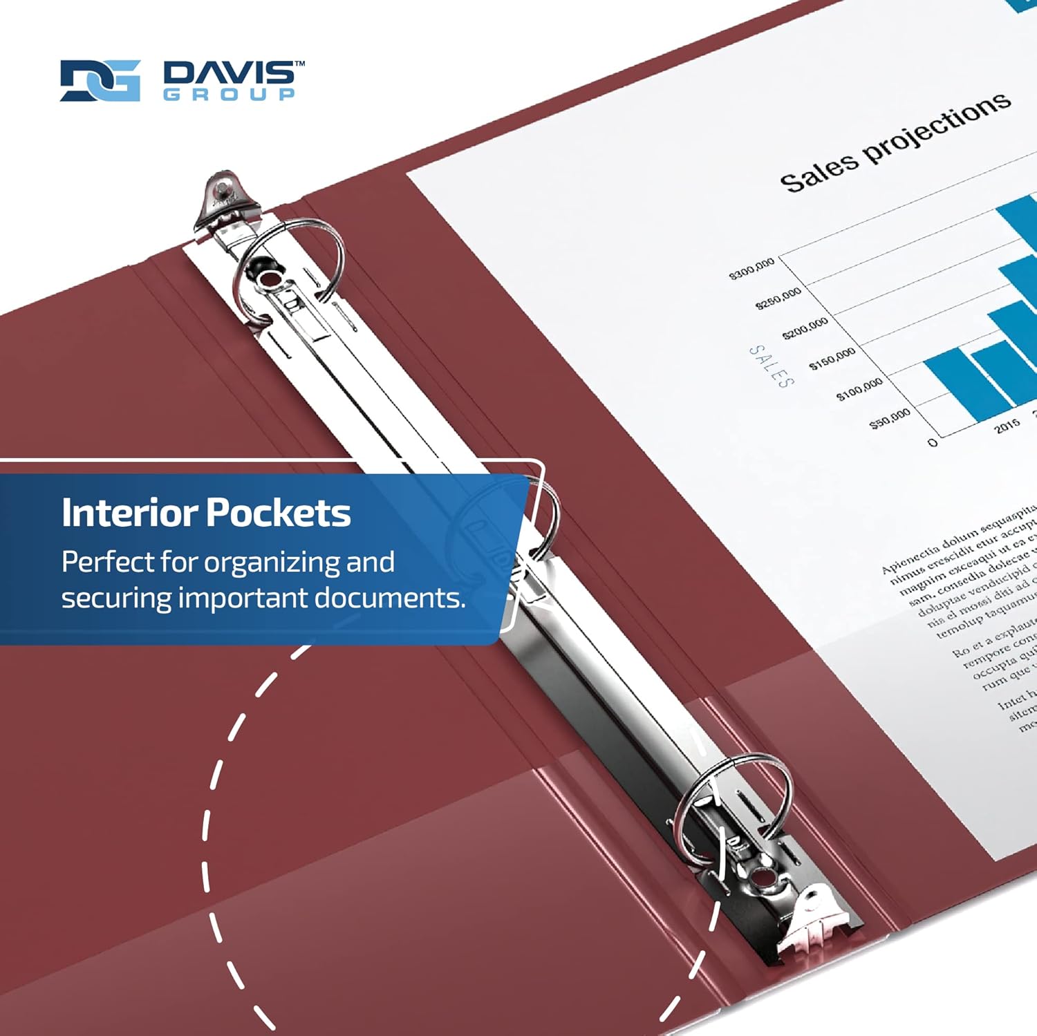 Premium Economy 6-Pack 3-Ring Binders for School or Office, Round-Ring Binders, 1.5 Inch, Burgundy