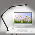 Architect LED Desk Lamp with Dual Light Source & Clamp, Adjustable Swing Arm Eye-Caring Office Lamp (Black / White