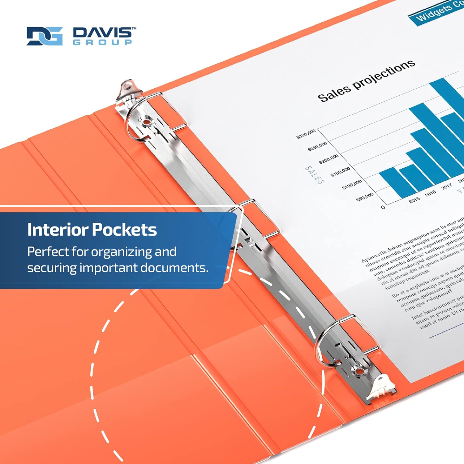 Premium Economy 6-Pack 3-Ring Binders for School or Office, D-Ring Binders, 1.5 Inch, Orange