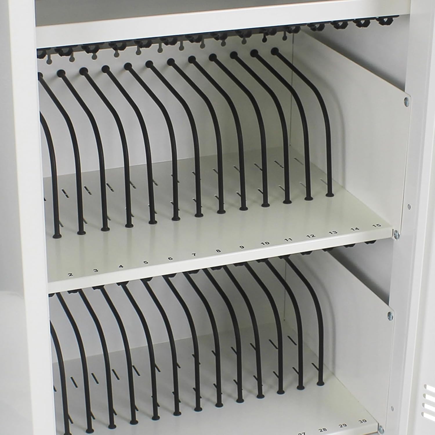 36 Device Charging Cart for Laptops and Tablets Up to 16.3-inch, Mobile Charging Station with AC Outlets, Secure Storage and Cable Management, Mobile Charging Cabinet for Ipads, Chromebooks, White