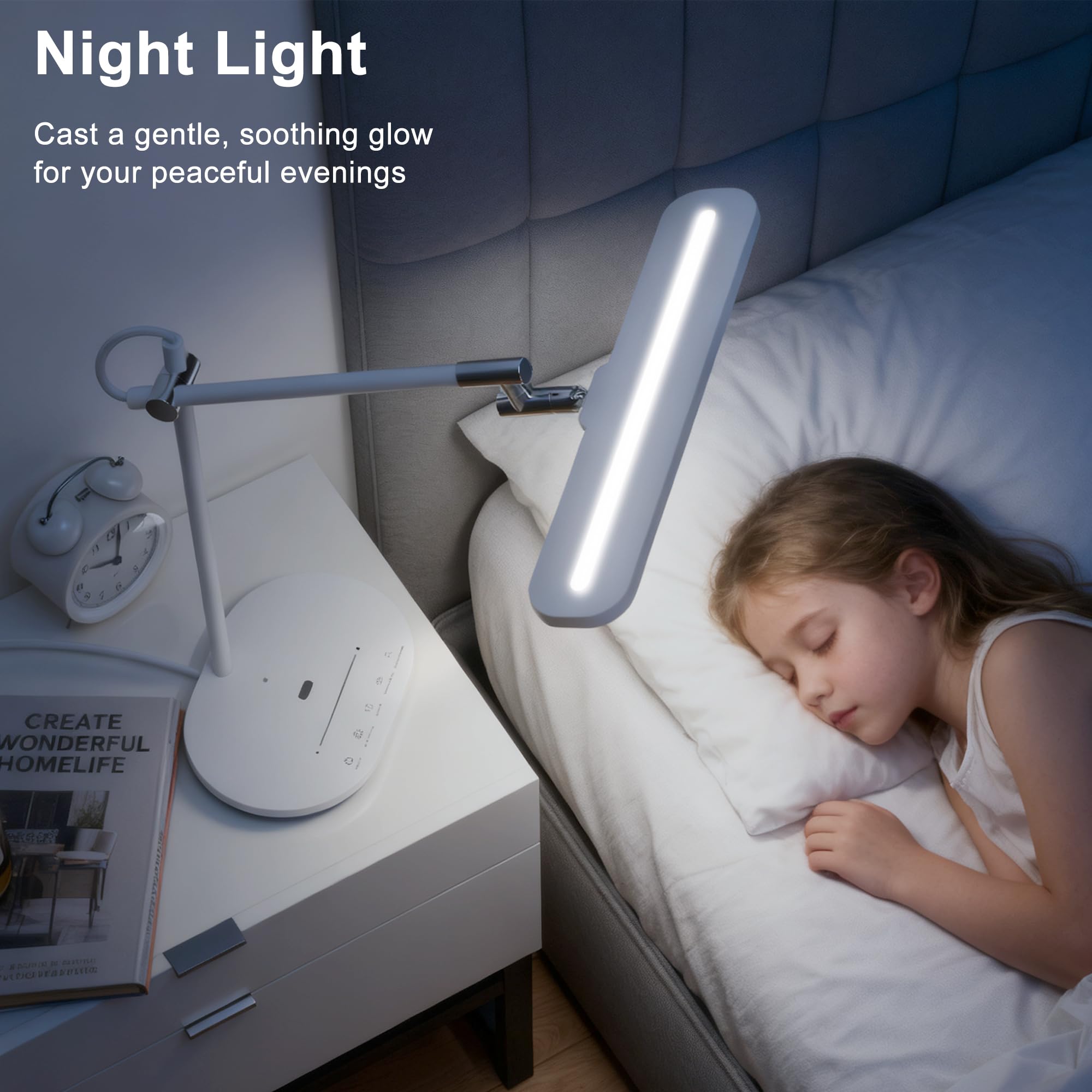 Advanced Eye-Caring LED Desk Lamp - CRI 98 Full Spectrum Light for Home Office, Crafting & Studying (Dimmable, Touch & Gesture Control)