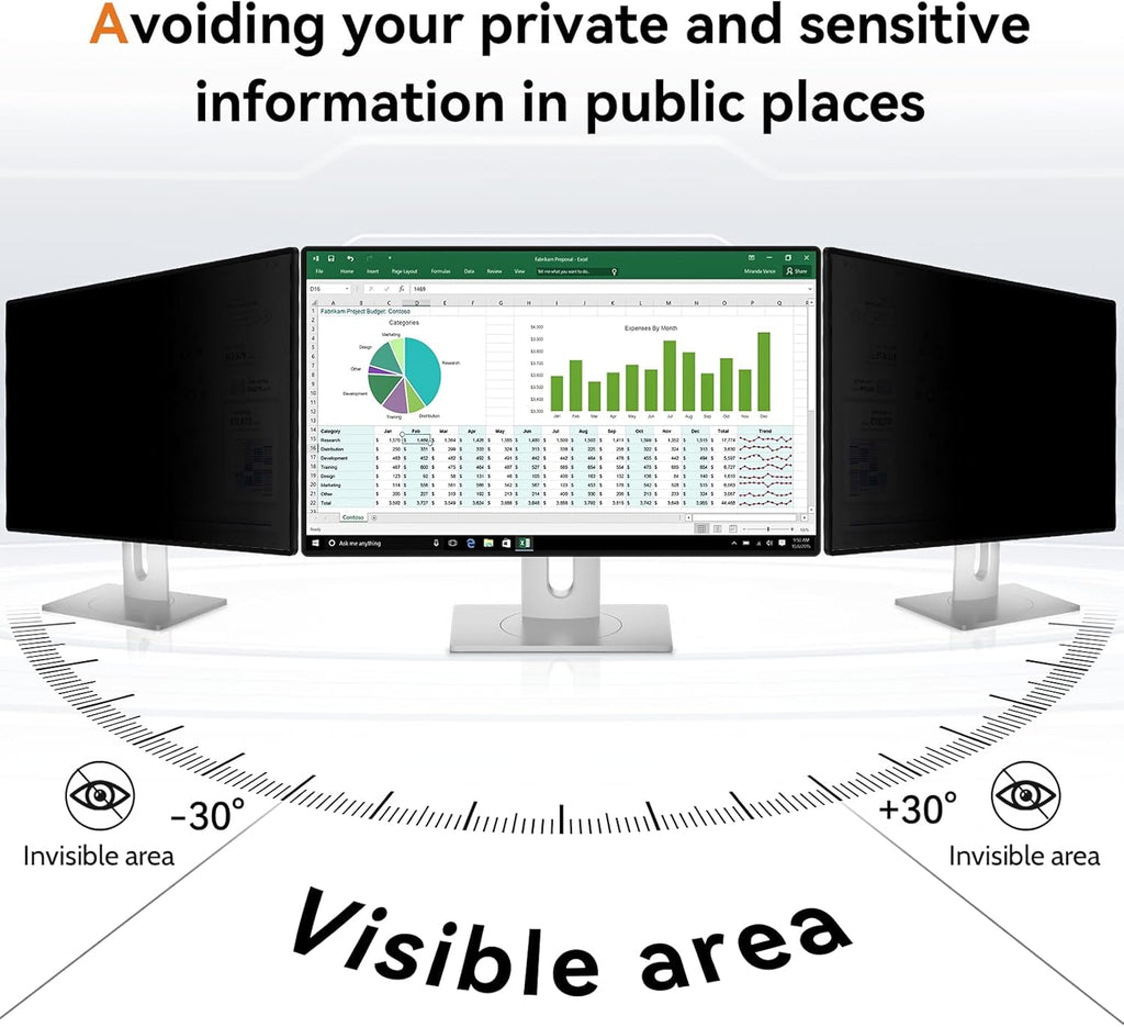 34 Inch Curved Computer Privacy Screen Filter for 21:9 Aspect Ratio Widescreen Monitor - Anti Glare Blue Light Filter, Removable Computer Monitor Privacy Shield, Anti-Scratch Screen Protector