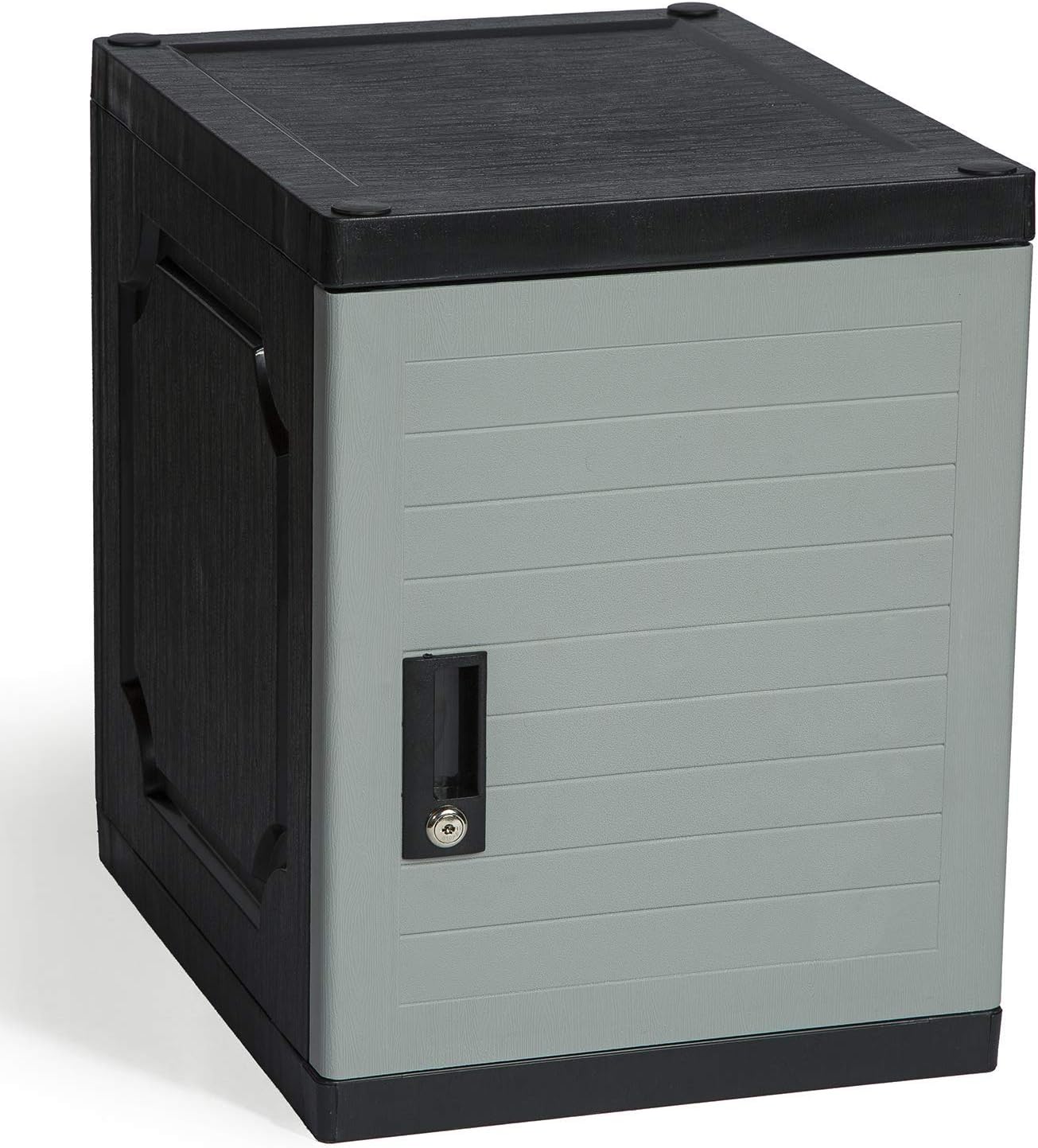 Jink Locker - Lockable Storage Cabinet with Keys, 19” - Great Locking Storage Box Solution for Home, Garage, Office or Outdoor (Gray)
