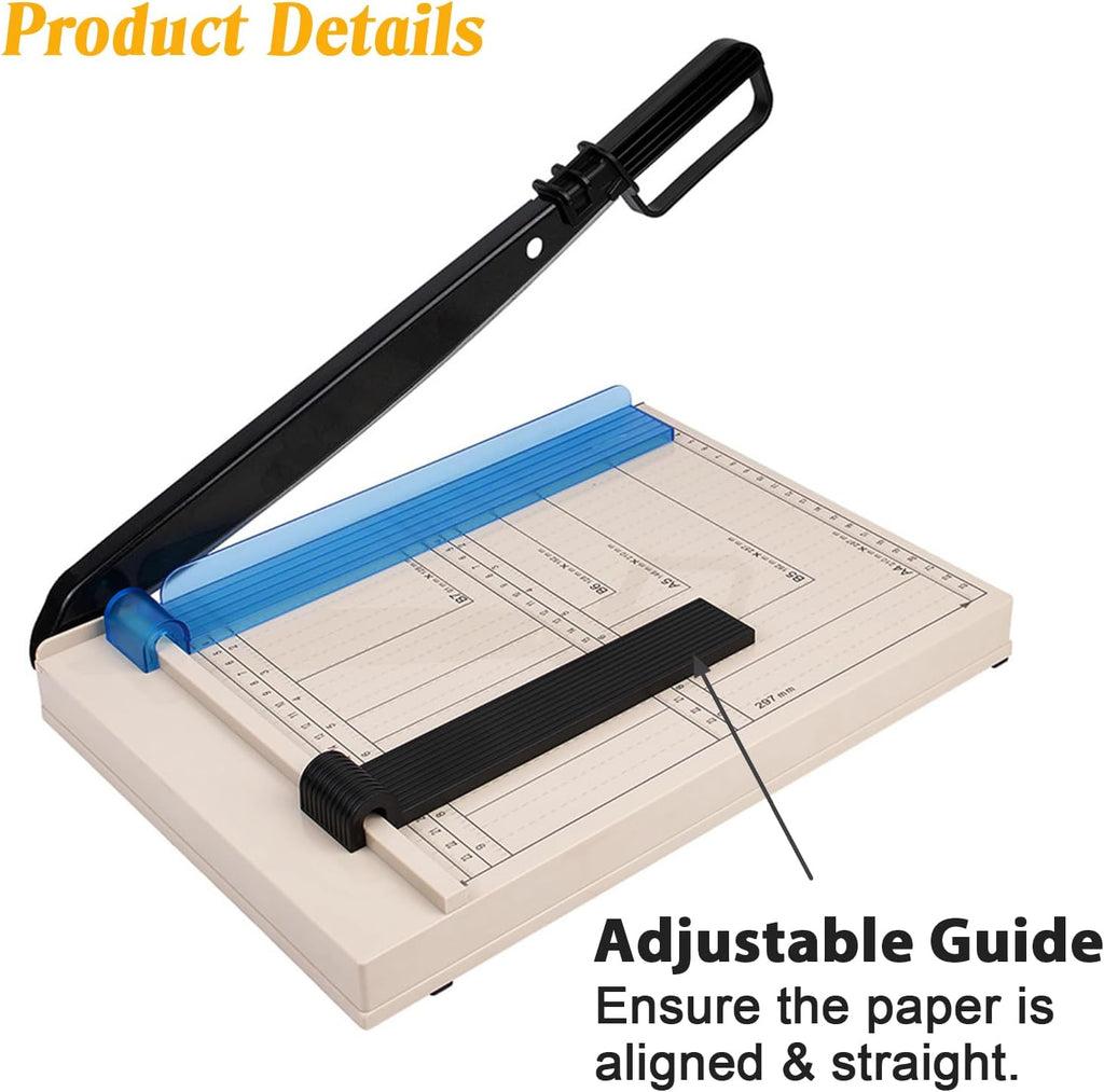 Paper Cutter, 12" Titanium Blade Guillotine Paper Cutter with Corner Rounder, Heavy Duty Guillotine, Paper Trimmer with Safety Guard, Paper Cutter Slicer for Cardboard,Vinyl,Crafts&Photos (Blue)