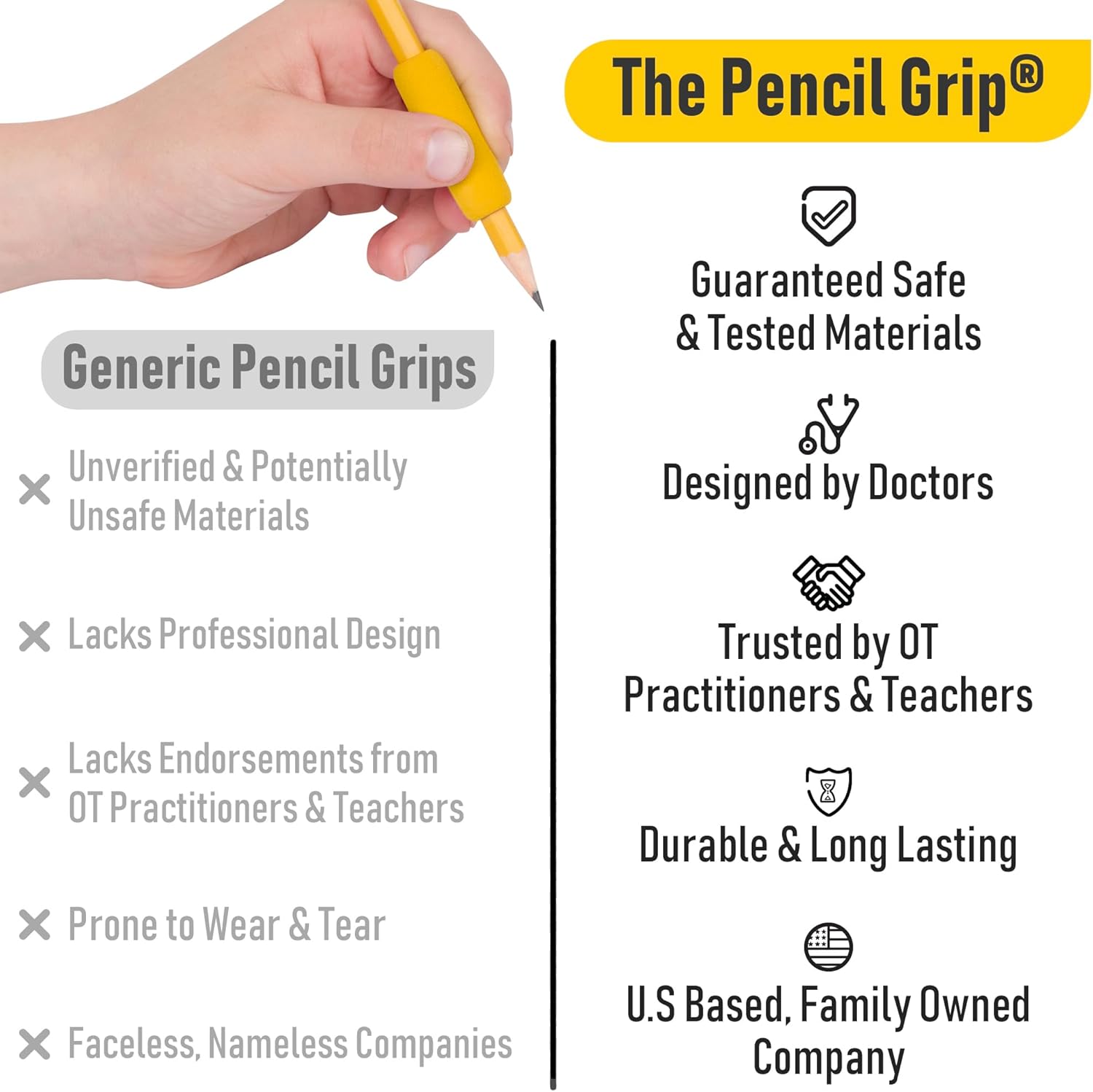 The Pencil Grip The Classics Soft Foam Pencil Grips, Ergonomic Writing Aid for Lefties and Righties, 1.5 Inch Long, Assorted Colors, 100 Pack - TPG-164100