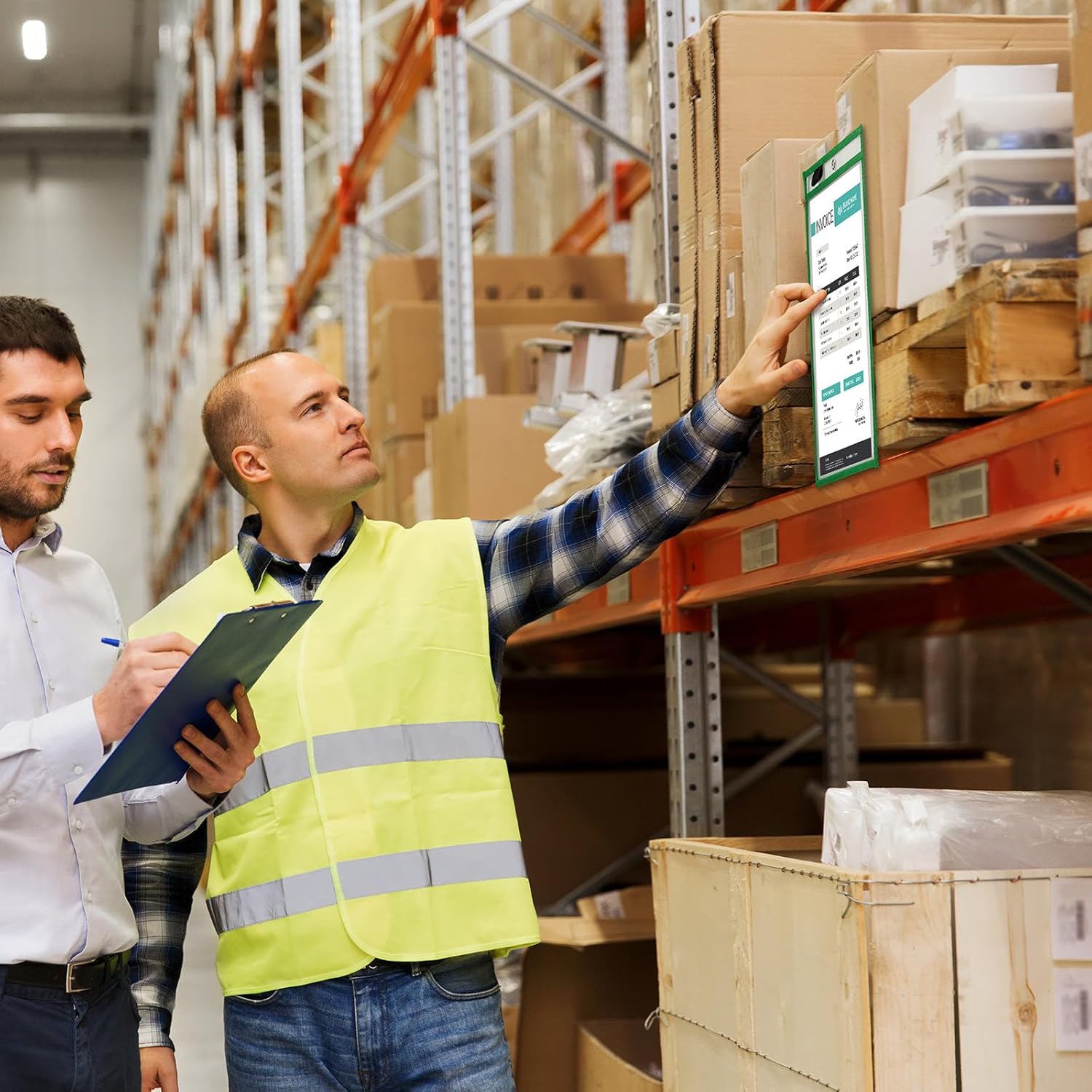 Nezyo Dry Erase Pockets Plastic Job Ticket Holders Shop Holder Order Pockets Clear Sleeves Tickets Folders Plastic Sleeves Paper Teacher Supplies for Classroom(14 x 10 in,Dark Green,20 Pcs)