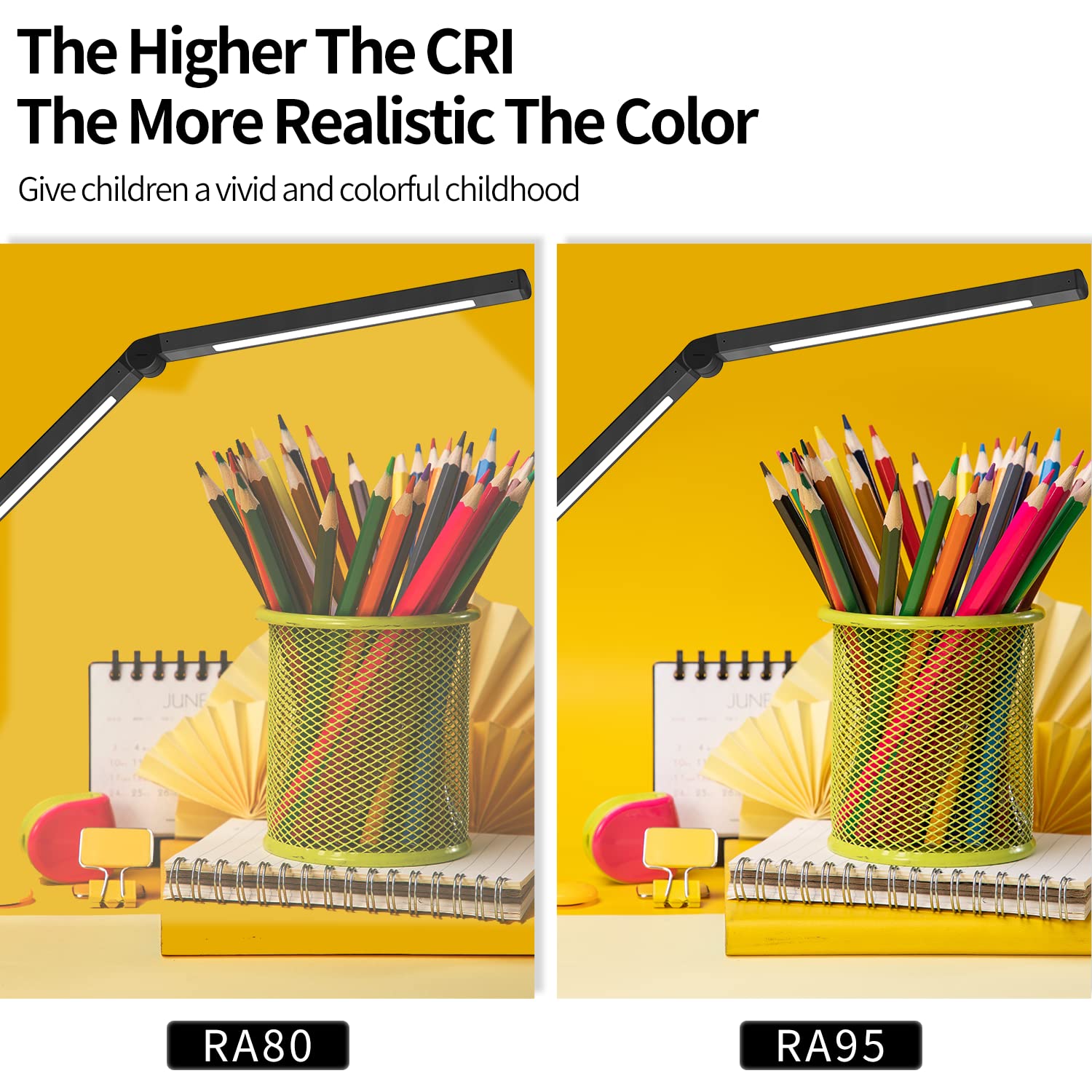 Architect LED Desk Lamp with Dual Light Source & Clamp, Adjustable Swing Arm Eye-Caring Office Lamp (Black / White