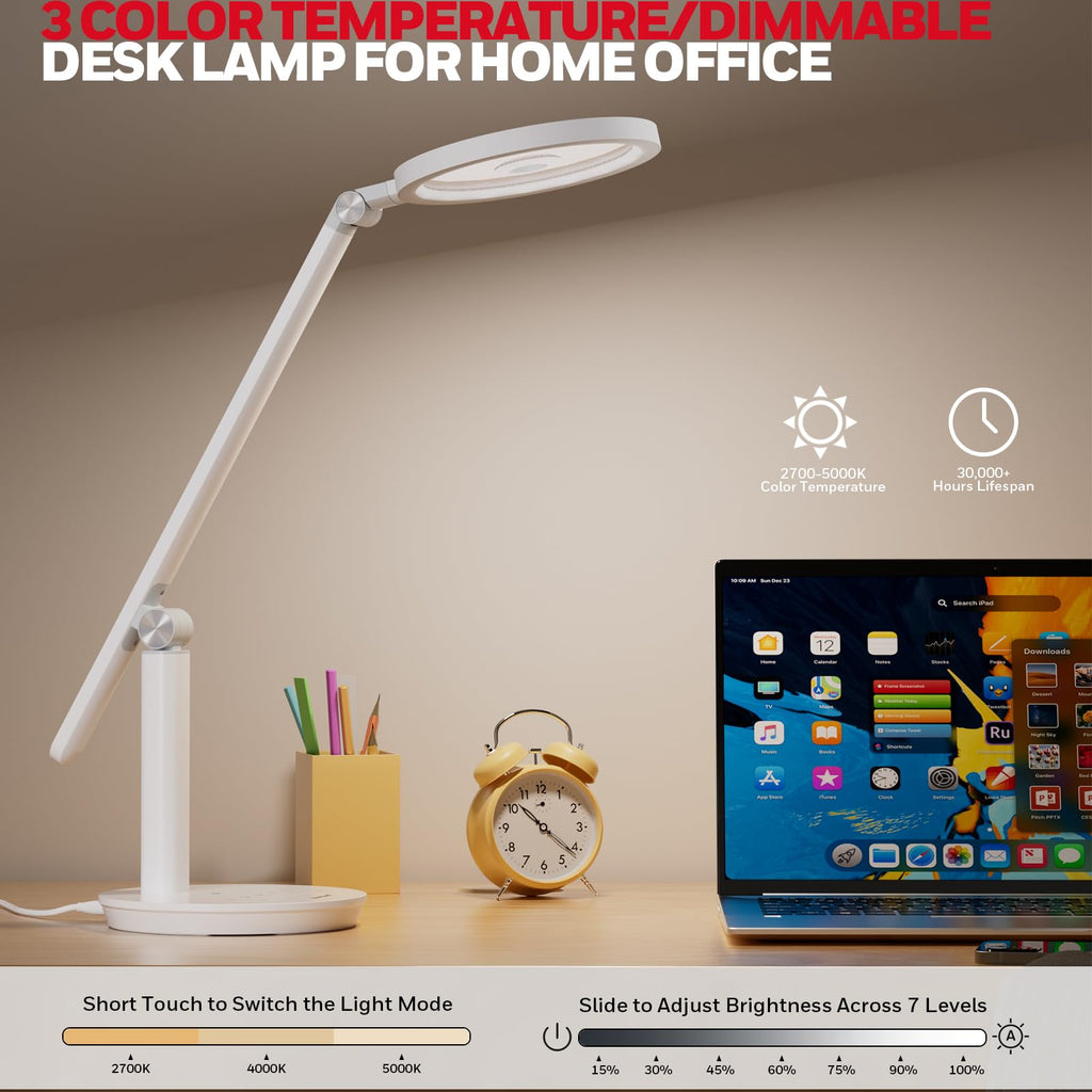 Eye-Caring H6 Sunturalux™ LED Desk Lamp - 800LM Dimmable Table Light with Timer & Touch Control for Home Office, Study & Bedroom (Available in 3 Colors)